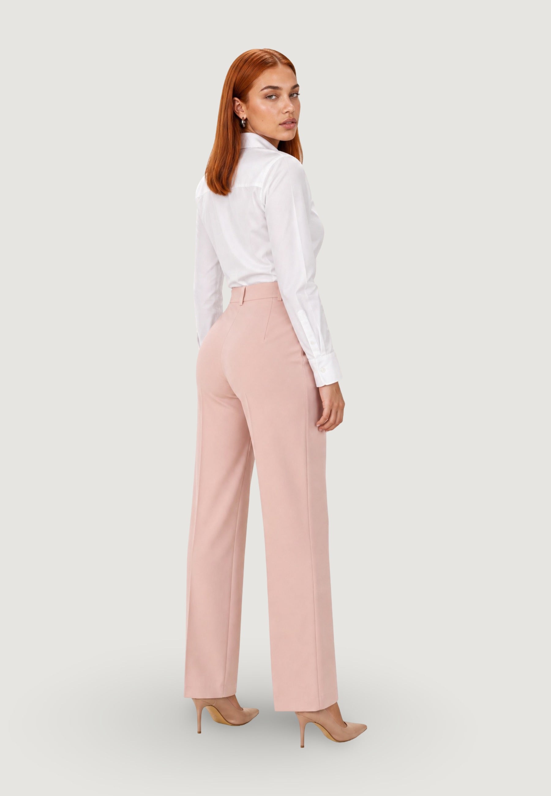 Pantaloni pantalone liscio cady PE26031 Cipria