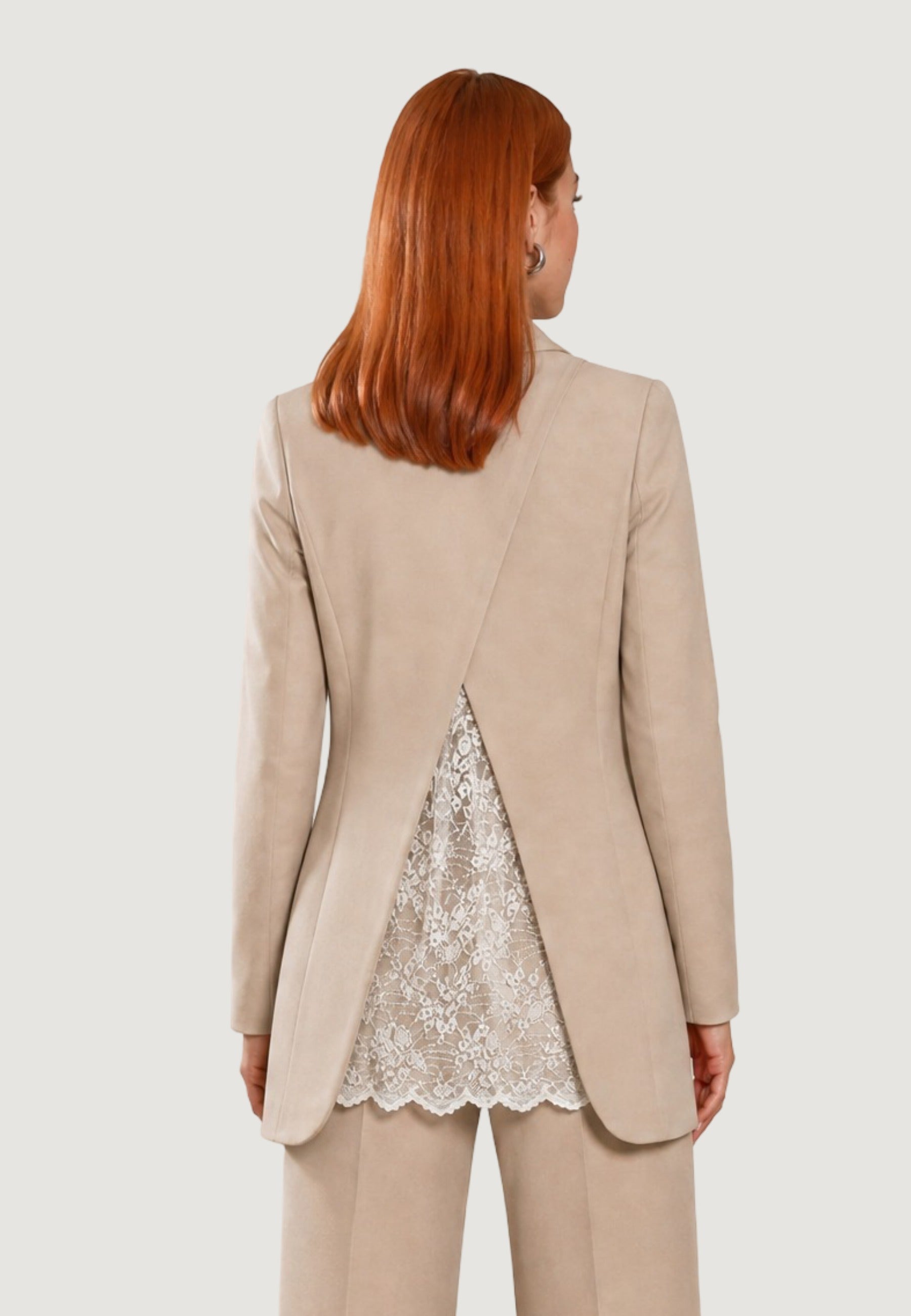 Giacca giacca slim con pizzo PE26063 Beige