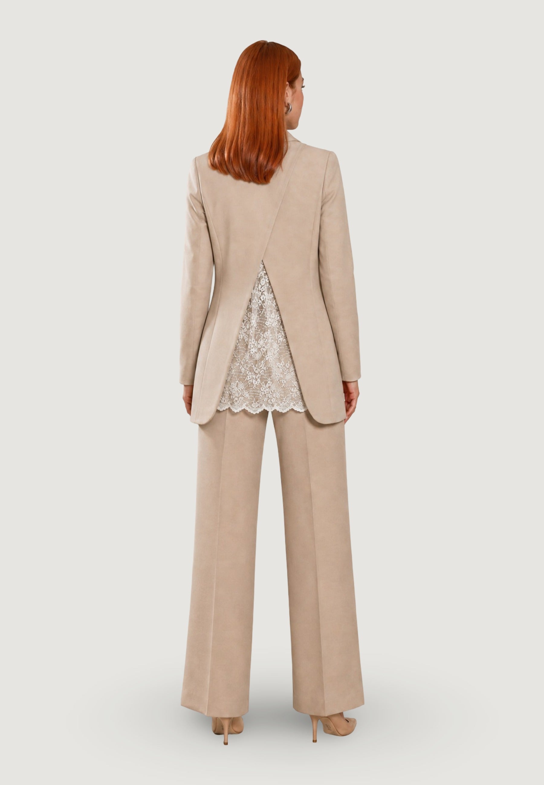 Giacca giacca slim con pizzo PE26063 Beige