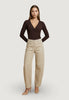 I Am Pantaloni pantalone barrell gabardine PE26085 Tabacco