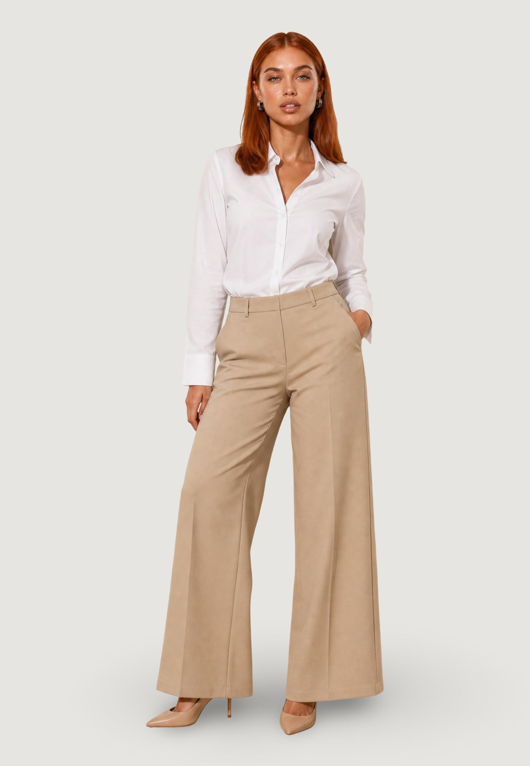 Pantaloni pant. con pizzo PE26139 Beige