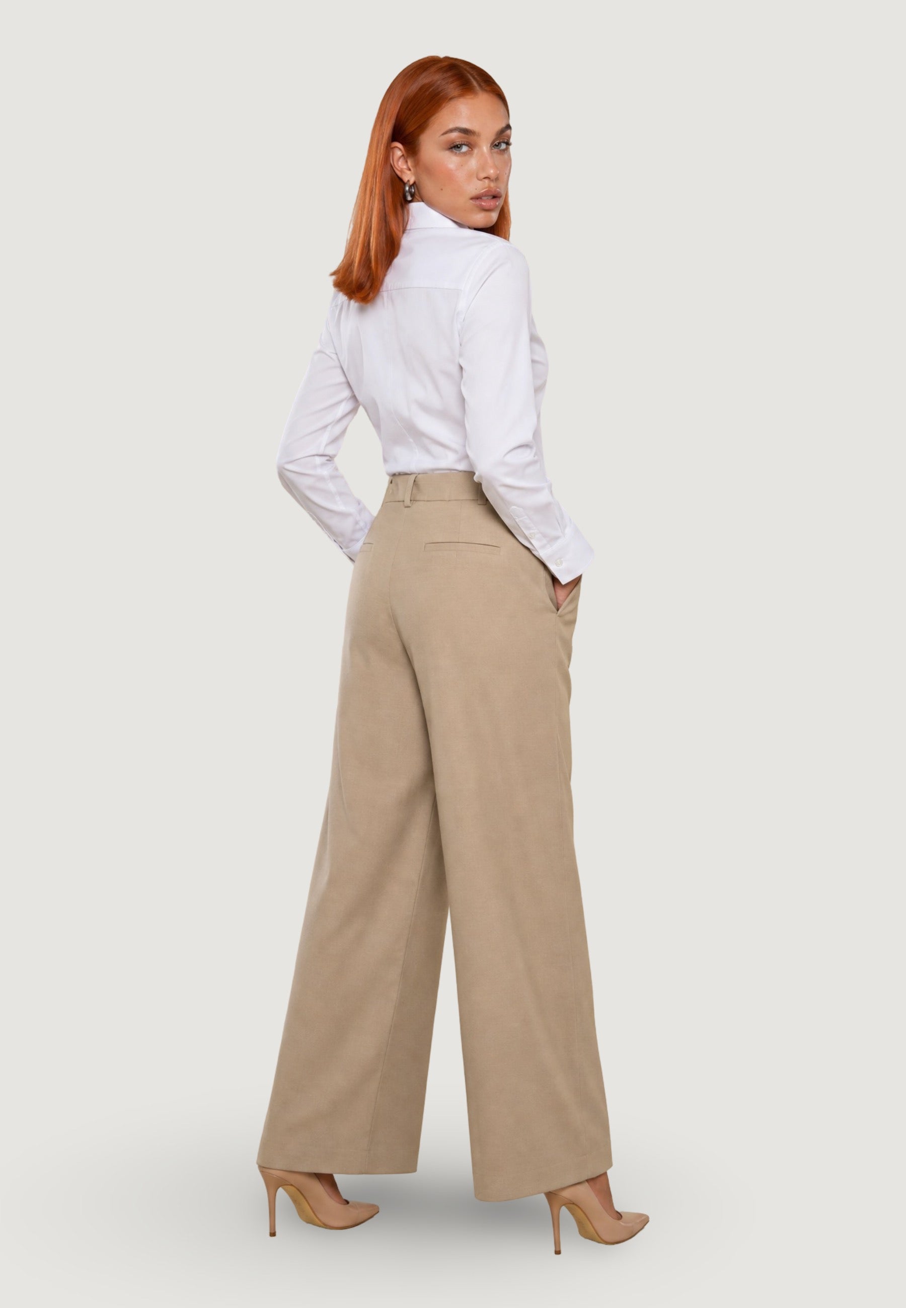 Pantaloni pant. con pizzo PE26139 Beige