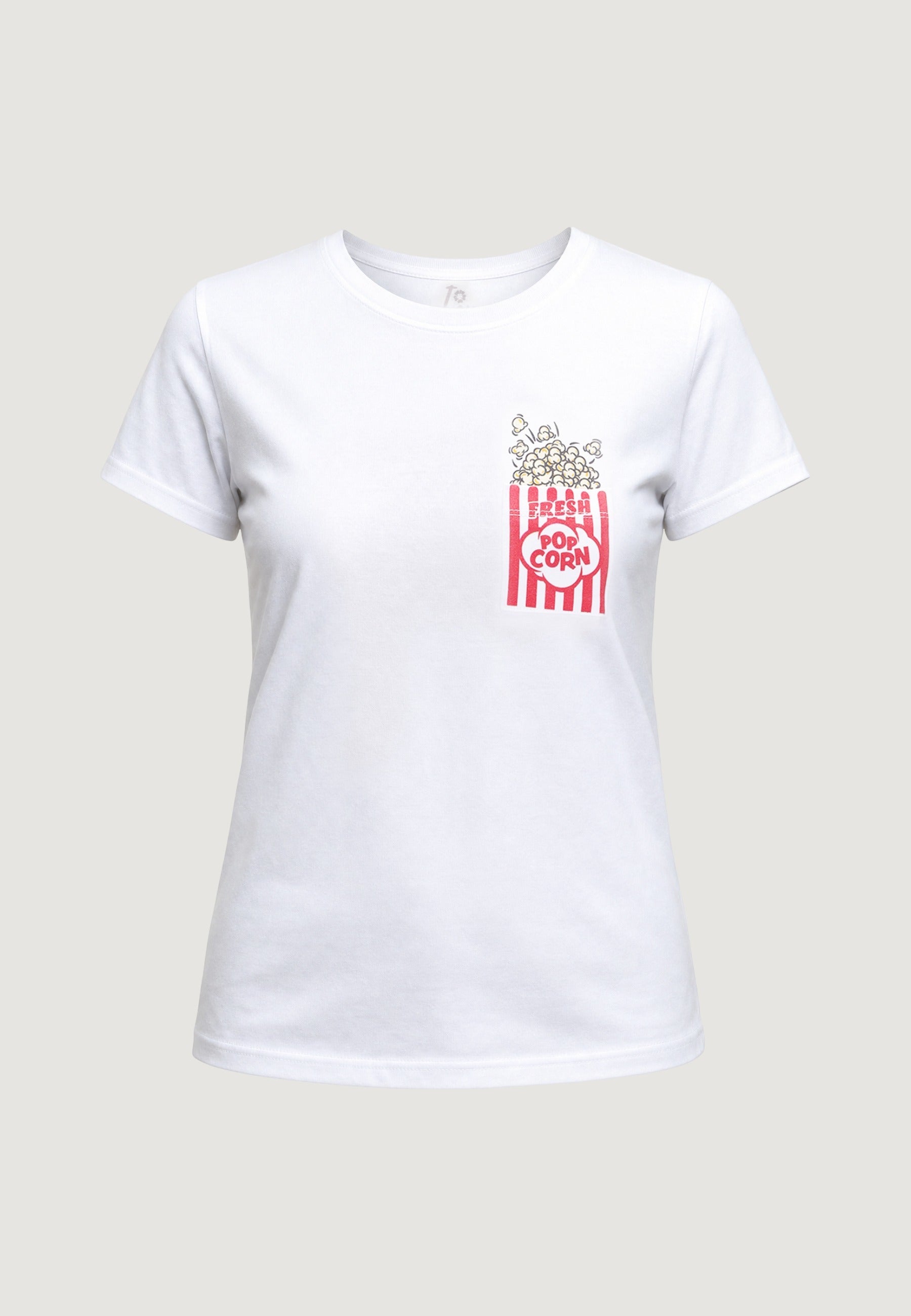 T-shirt a Maniche Corte senza tasca POP CORN Bianco