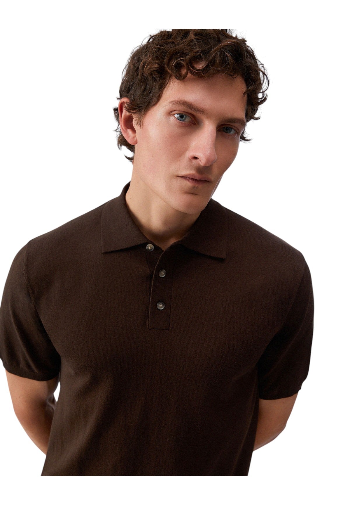 Polo Jersey Polocotseta QA6071 Plain Chocolate