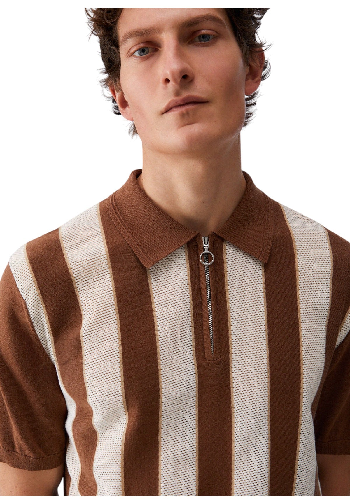 Polo Jersey QA6122 Cognac, Lt Rainy Day
