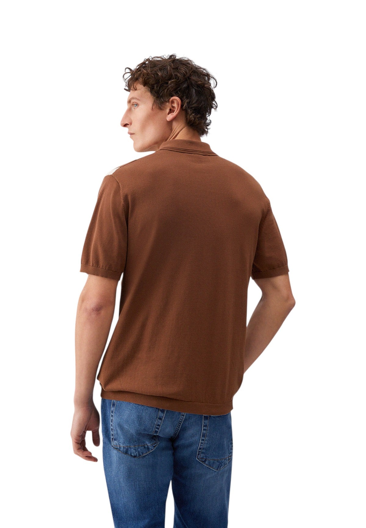 Polo Jersey QA6122 Cognac, Lt Rainy Day