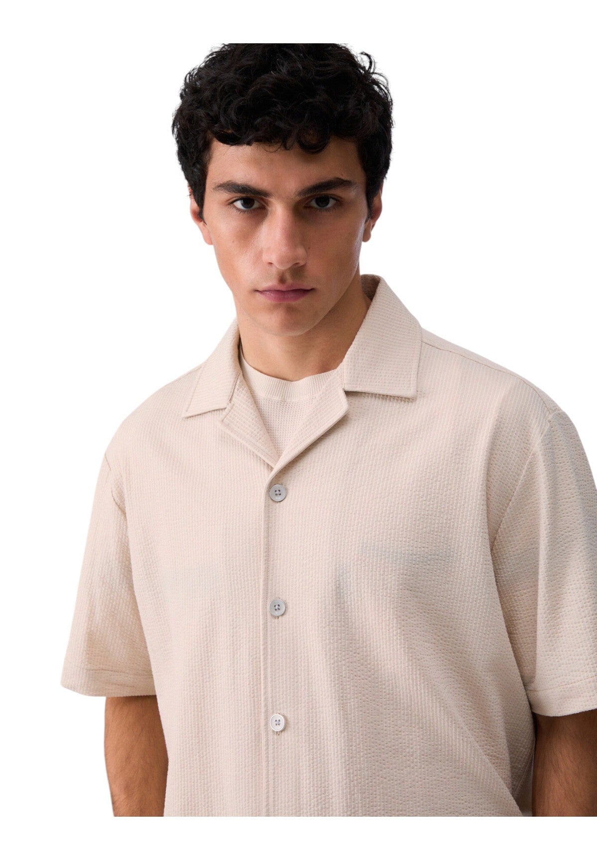 Camicia a Maniche Corte QA6268 Light Rainy Day