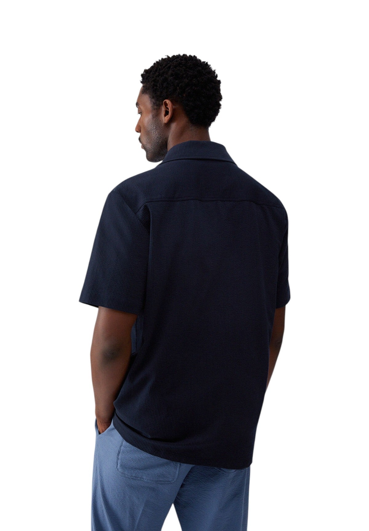Camicia a Maniche Corte QA6268 Dark Blue