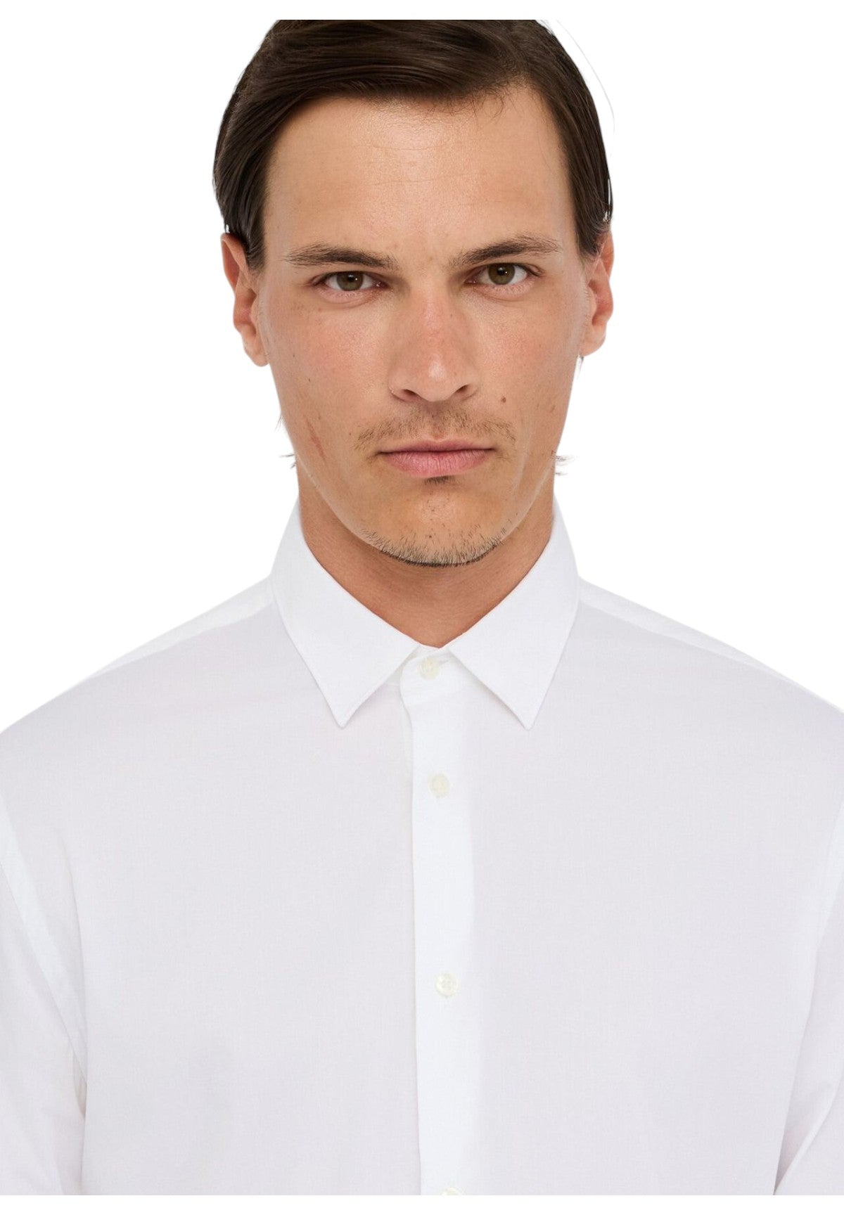 Camicia a Maniche Lunghe Milano Chambray QXX053 Blanc