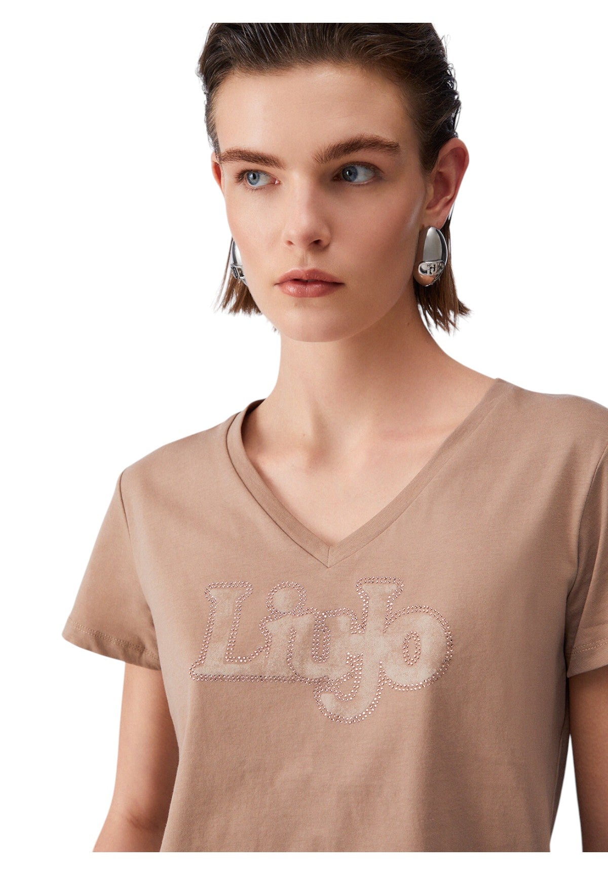 T-shirt a Maniche Corte TA6057 Almond, Liujo Washed
