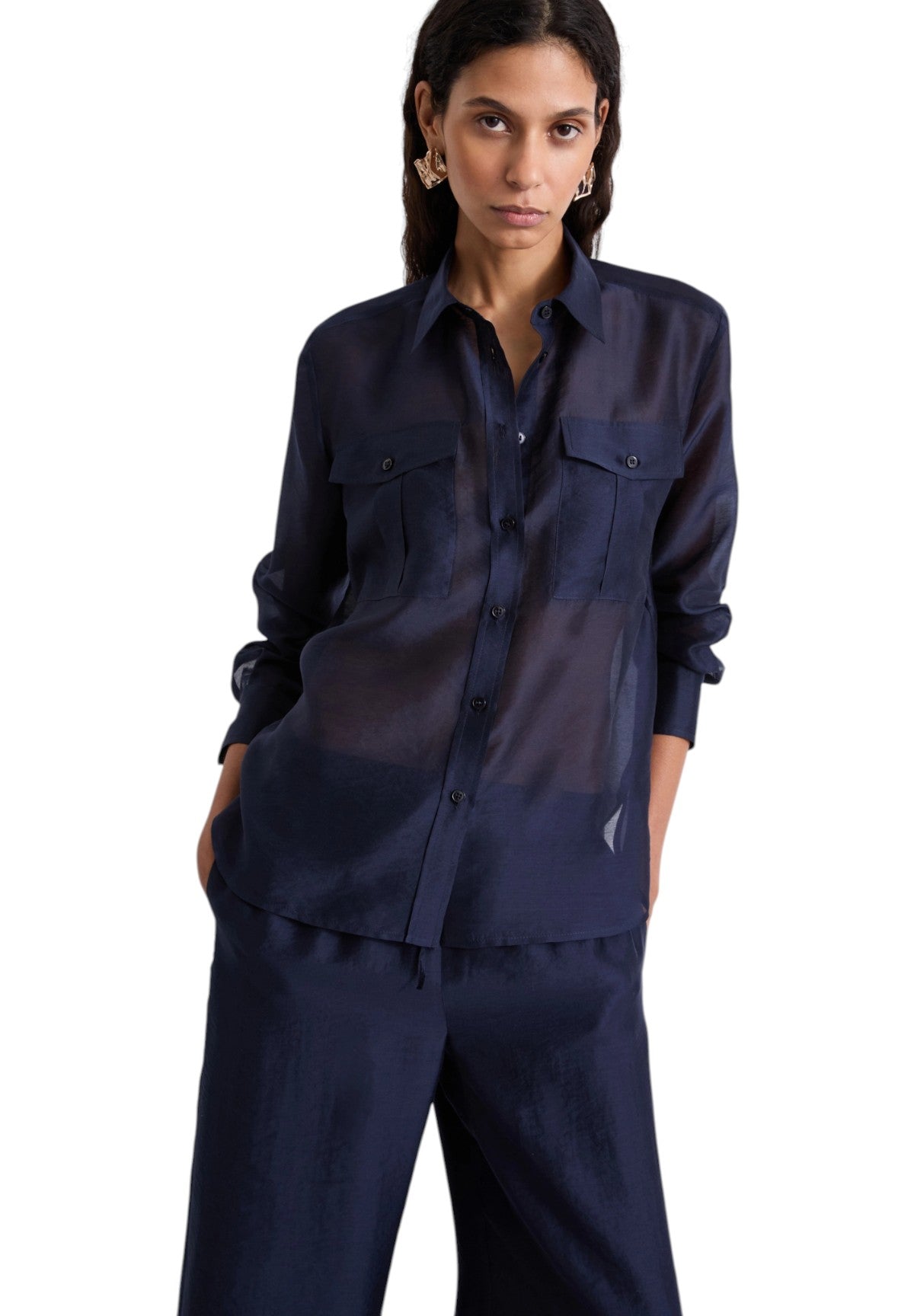 Camicia a Maniche Lunghe 2614111032200 MLICANTORE Blu notte