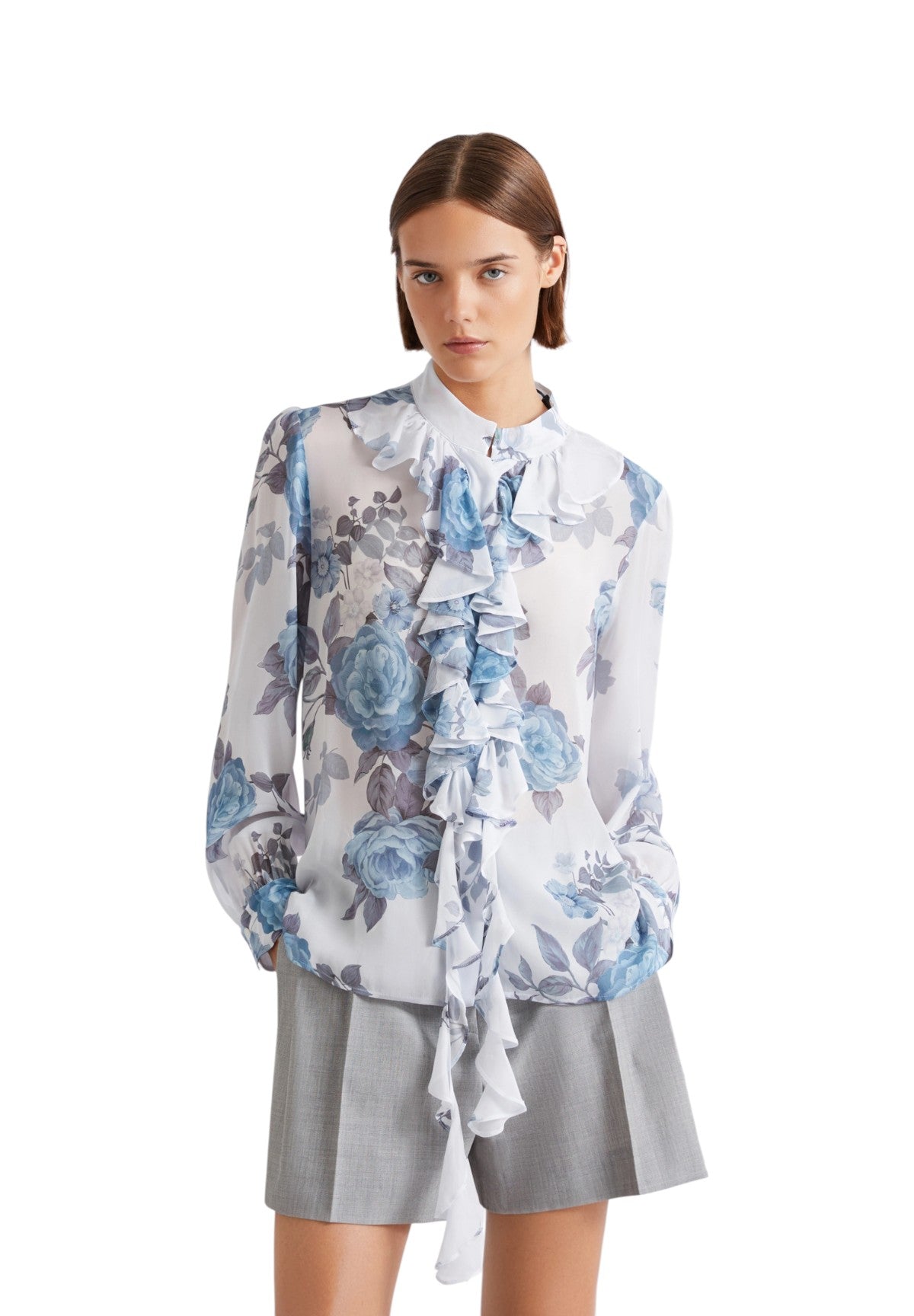 Camicia a Maniche Lunghe 2613111151200 MLLCANAPA Azzurro