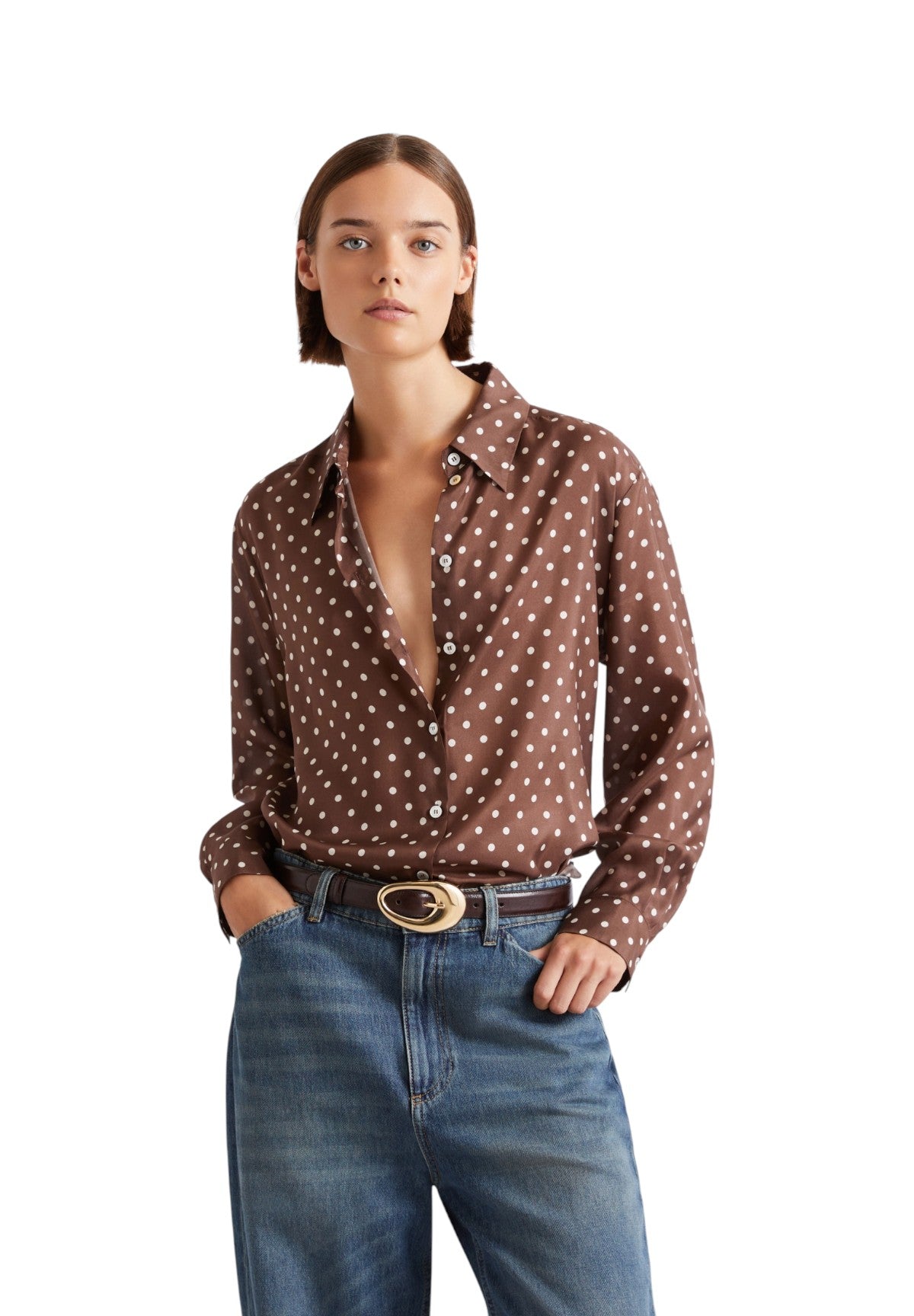 Camicia a Maniche Lunghe 2613111104200 MLSANGIO Marrone