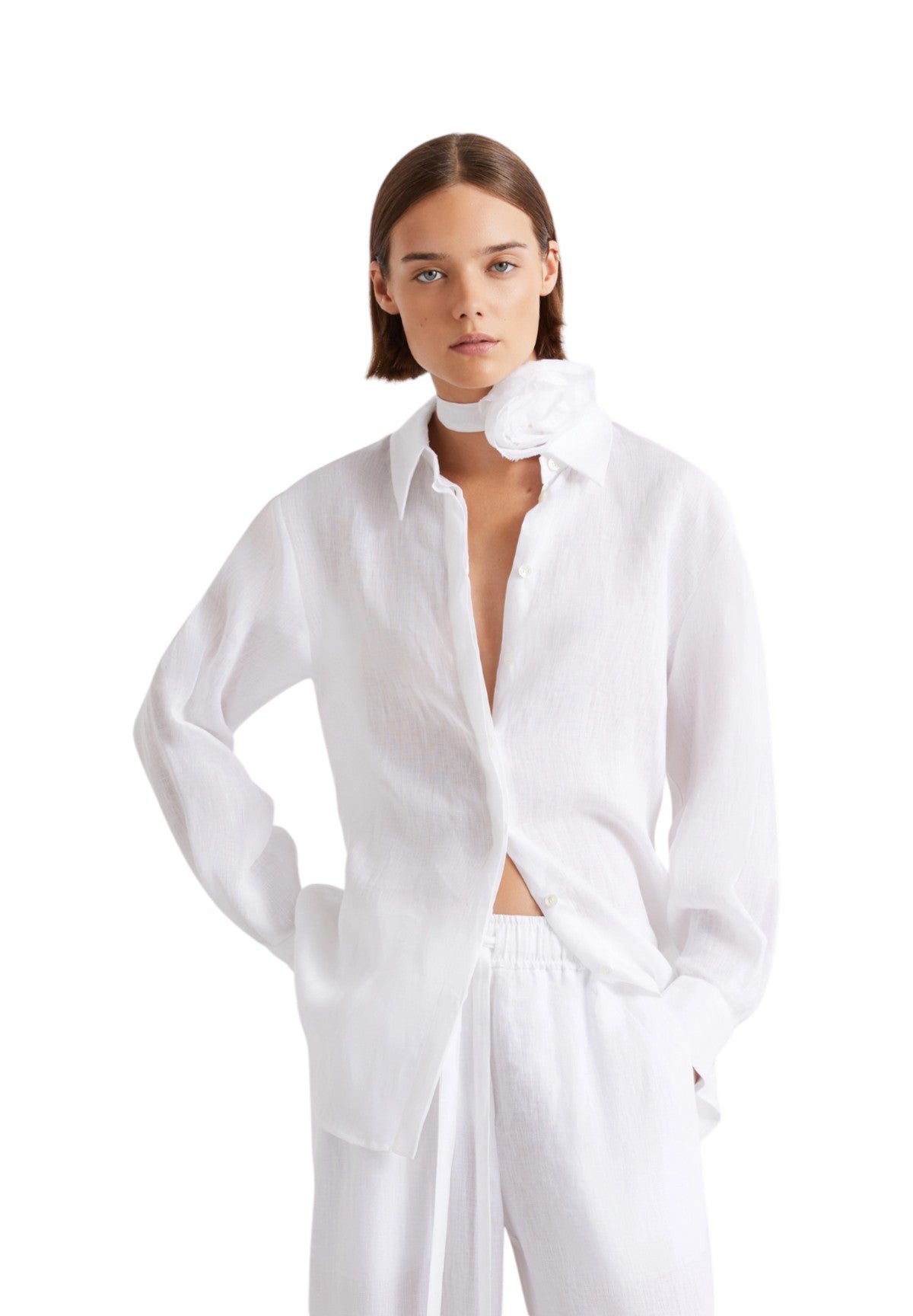 Camicia a Maniche Lunghe 2613111084200 MLSEDITORE Bianco Ottico