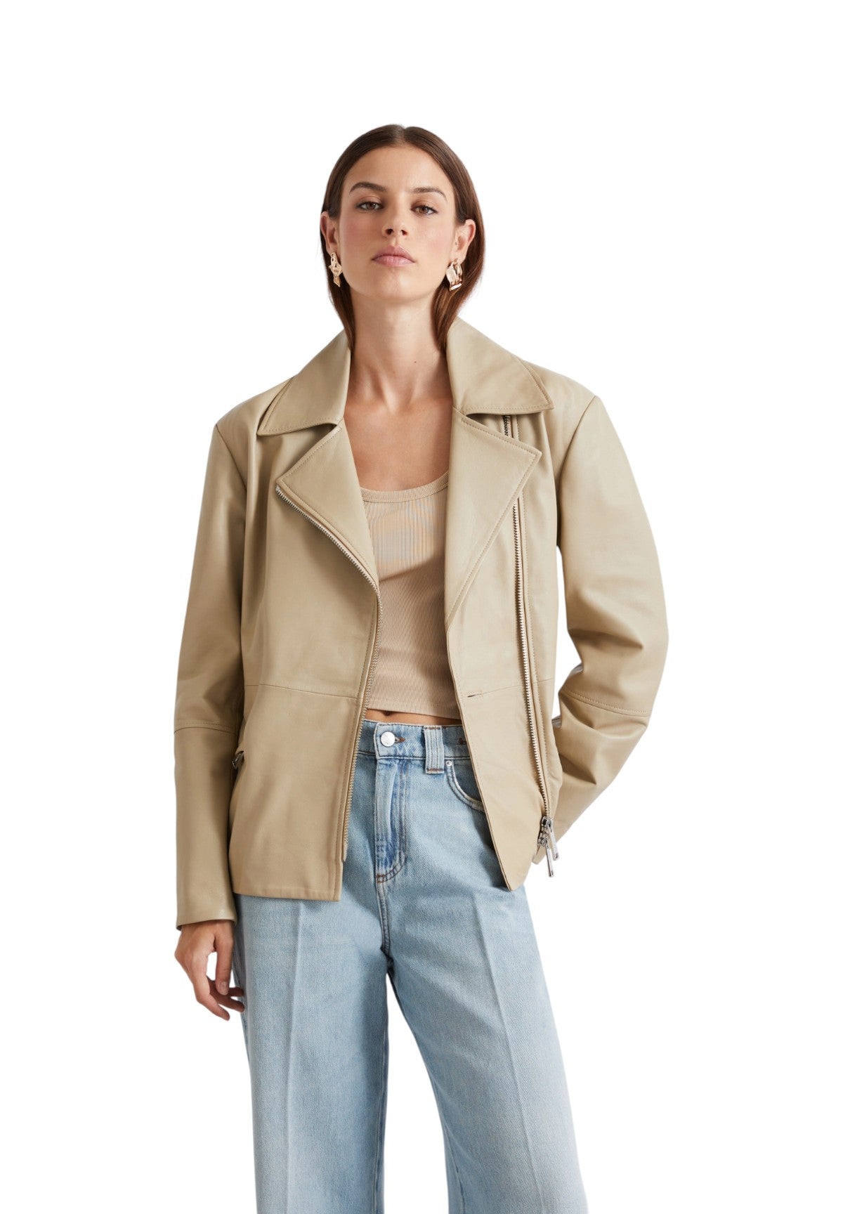 Giacca in Pelle 2613441034200 MLSNEGOZI Sabbia