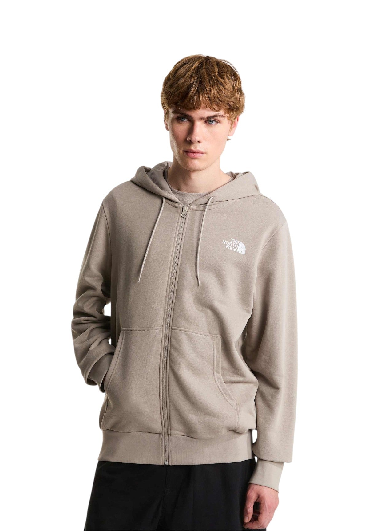 Felpa Full-Zip con Cappuccio Msimple Dome Light Regular Full Zip Hoo NF0A8GQ7 Stone Slab