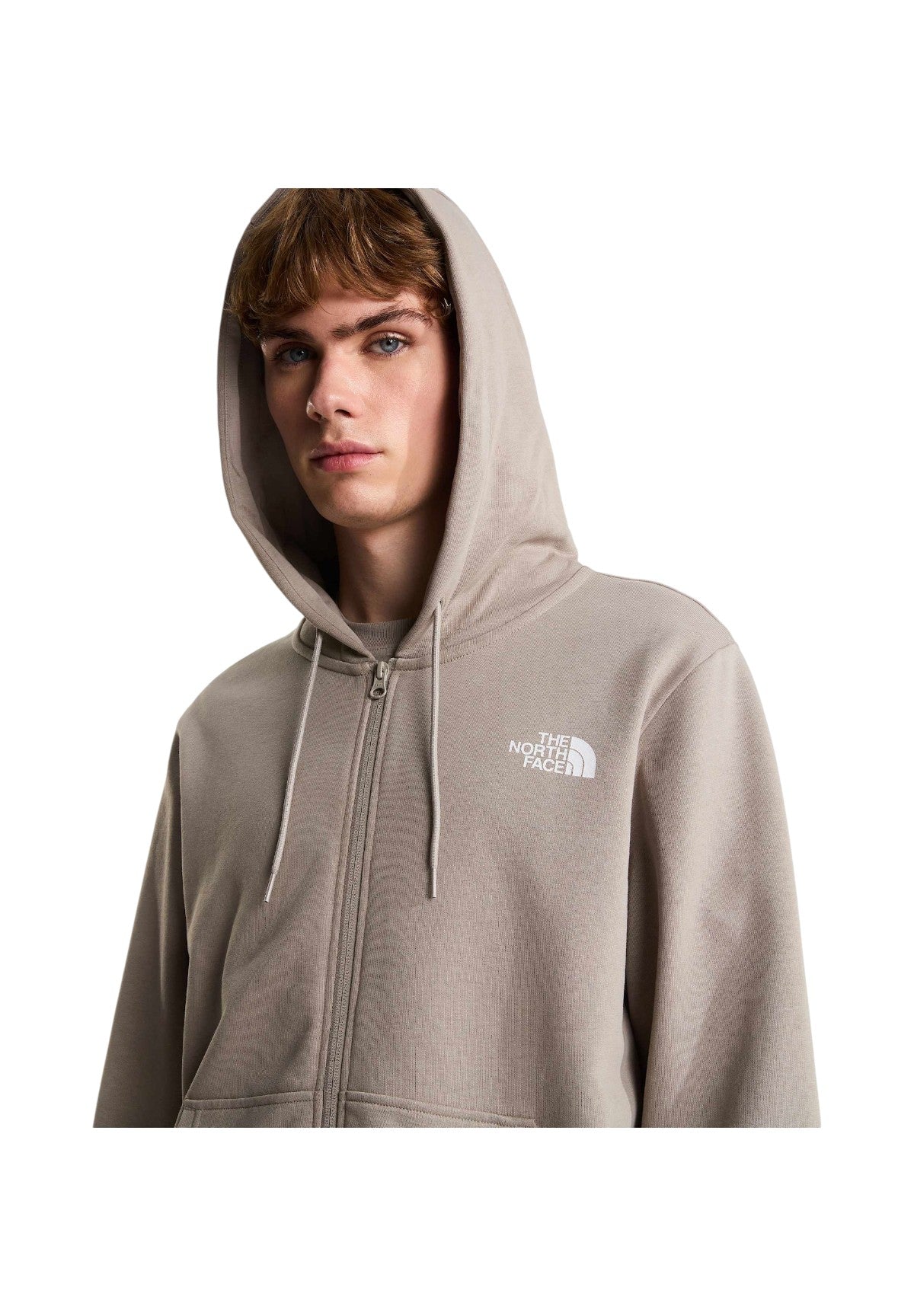 Felpa Full-Zip con Cappuccio Msimple Dome Light Regular Full Zip Hoo NF0A8GQ7 Stone Slab