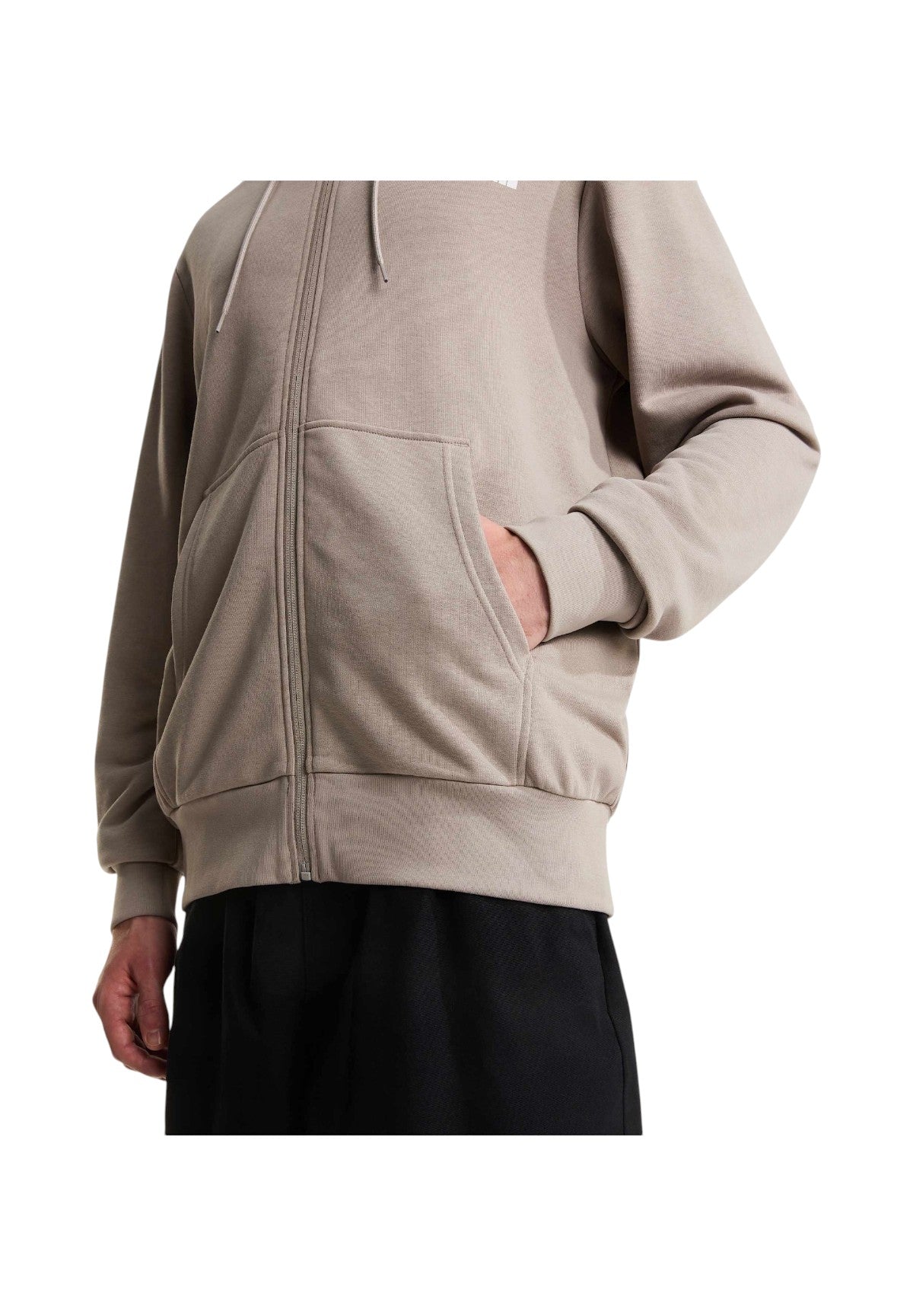 Felpa Full-Zip con Cappuccio Msimple Dome Light Regular Full Zip Hoo NF0A8GQ7 Stone Slab