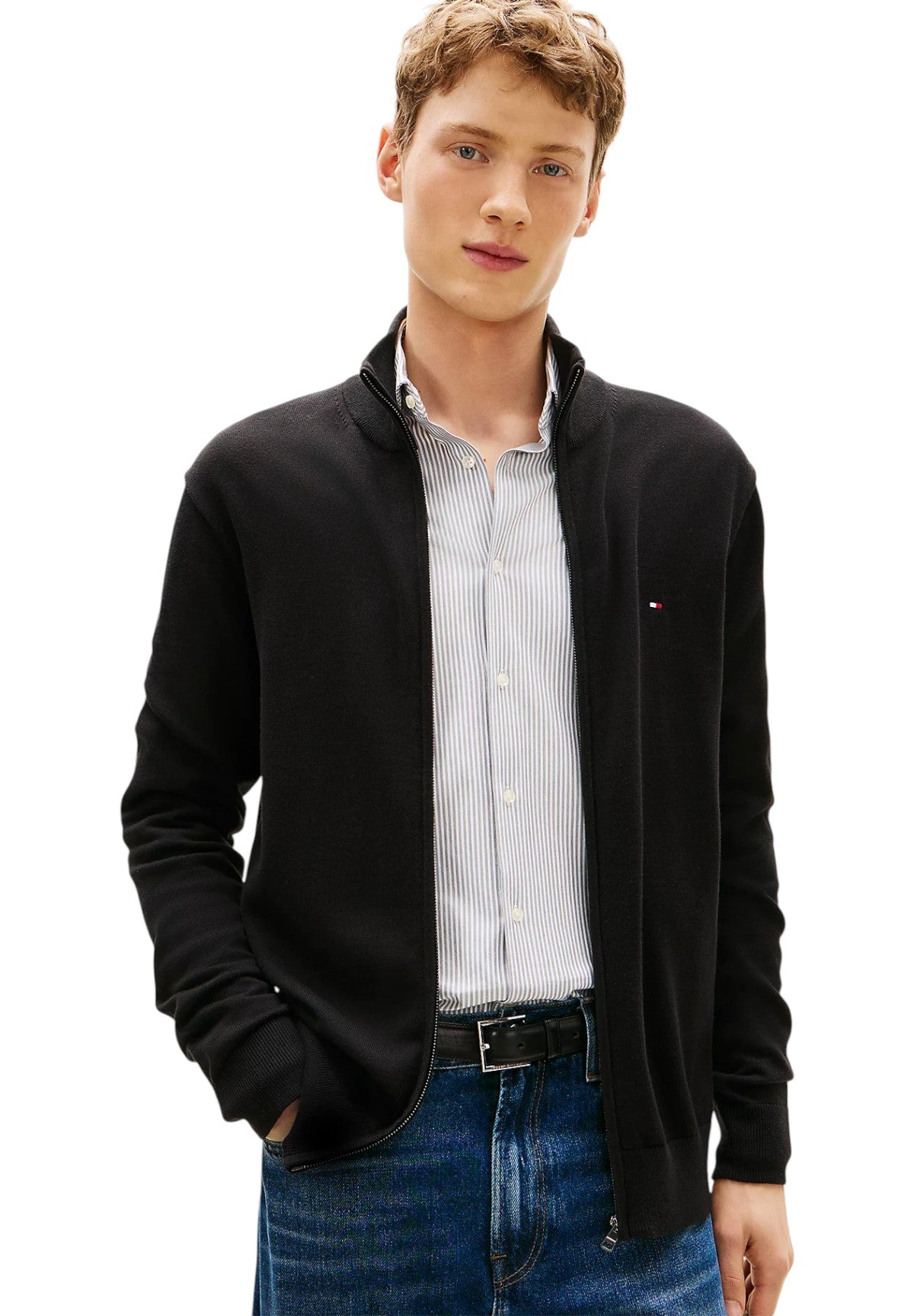 Felpa Full-Zip Essential Cotton Zip MW0MW36517 Black