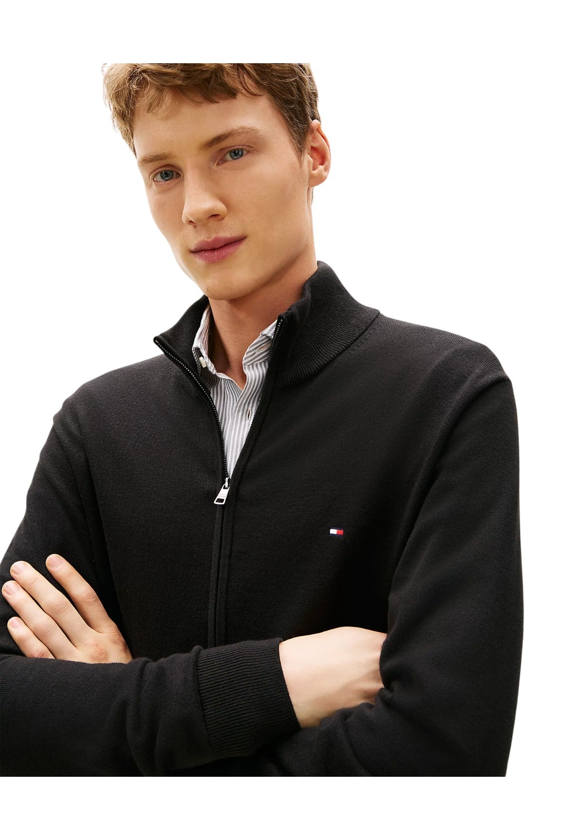 Felpa Full-Zip Essential Cotton Zip MW0MW36517 Black