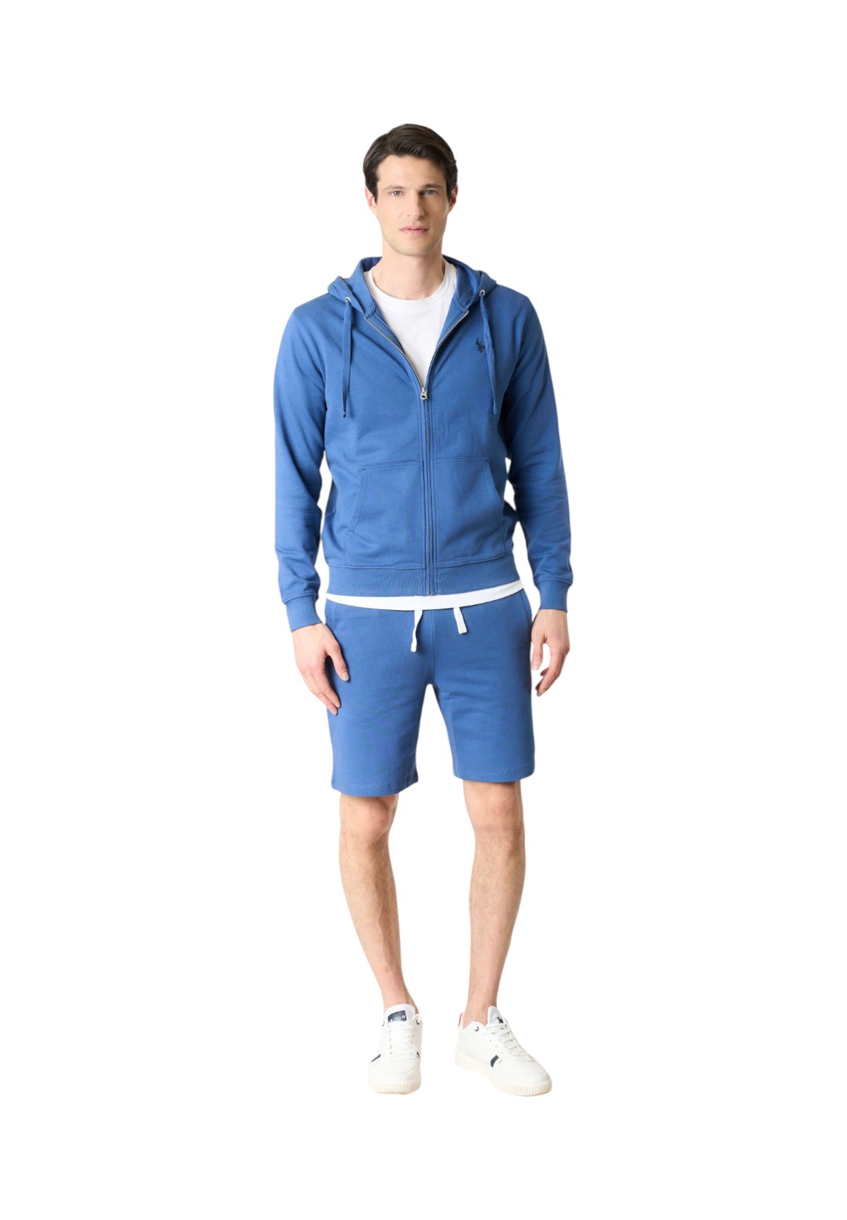 Felpa Full-Zip con Cappuccio Luke US43162003 Blu Navy