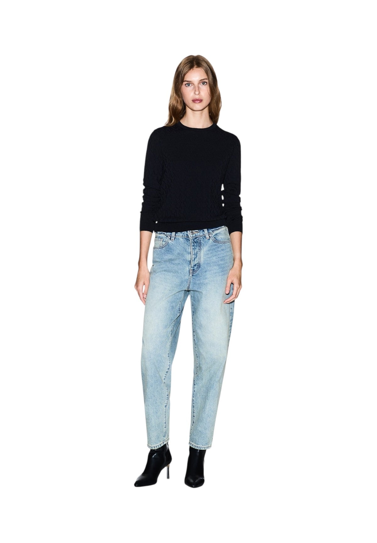 Maglione Girocollo XW000910 Black Logo Allover
