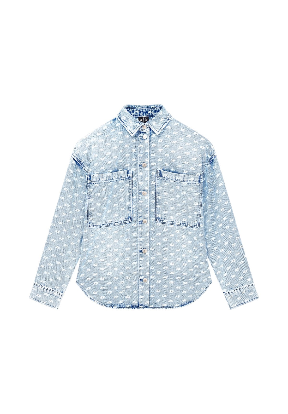 Camicia a Maniche Lunghe XW002755 All Over Light Blue