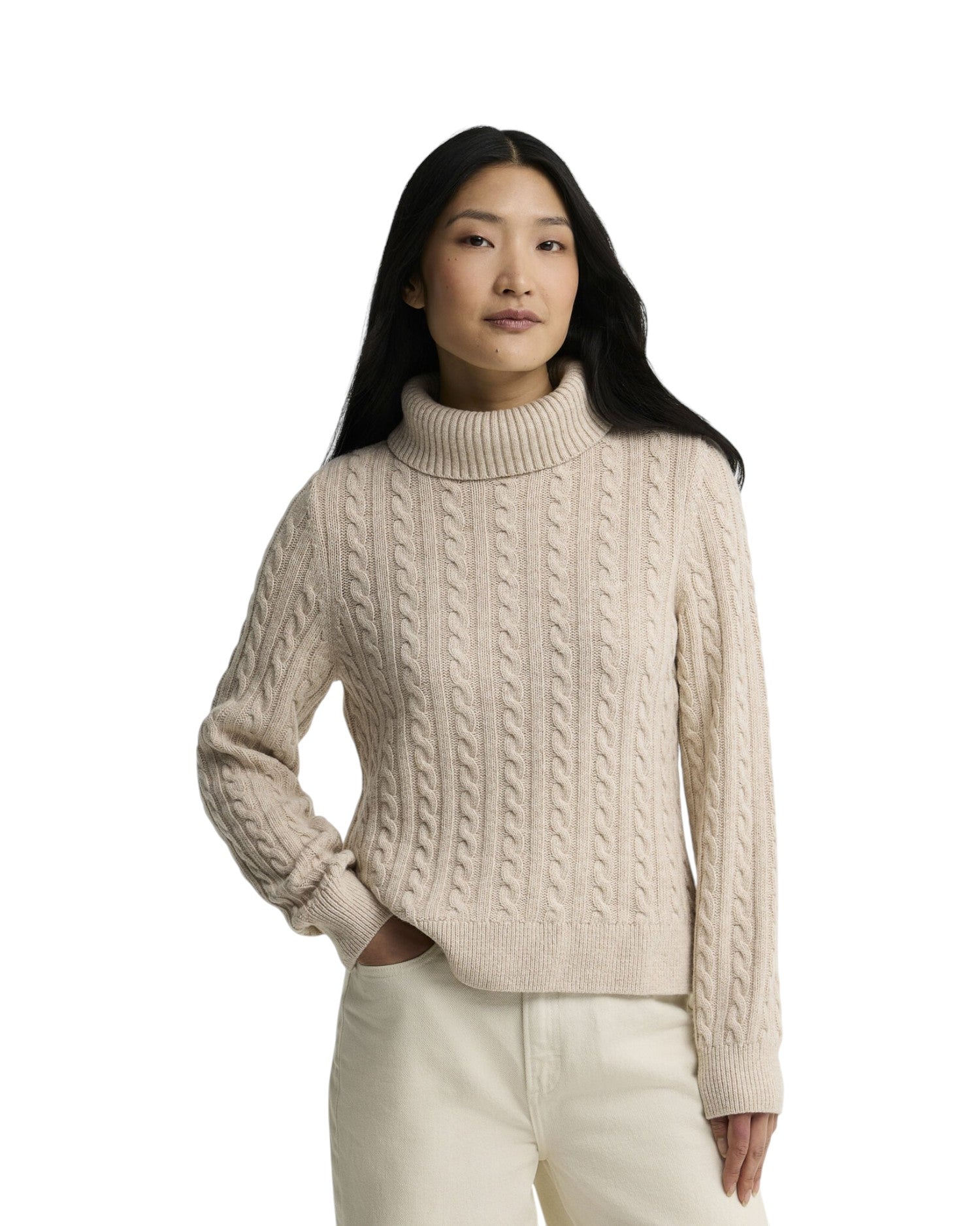 Maglione Collo Alto Ambleside Knitted Jumper LKN1862 Oatmeal