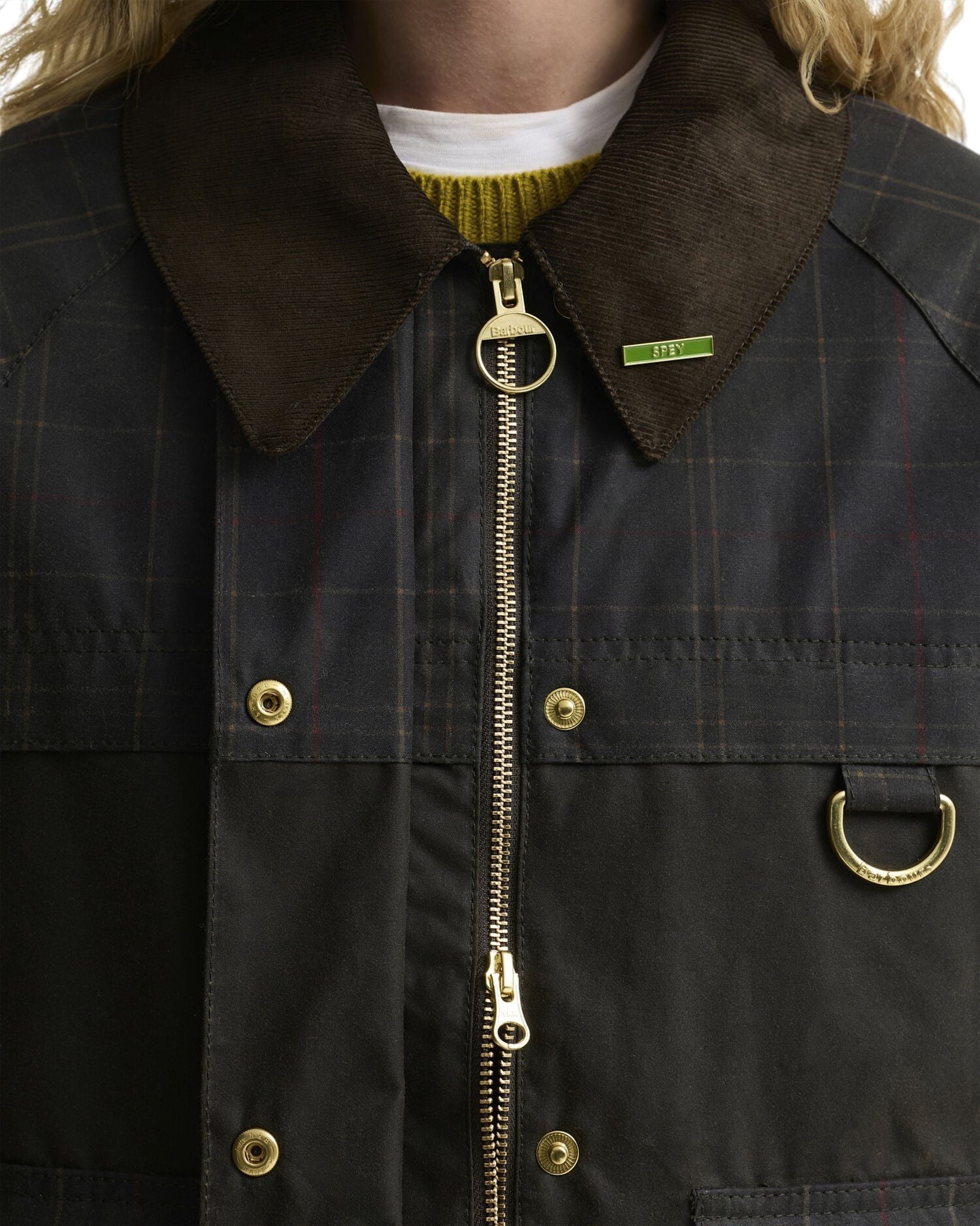 Giubbotto Tartan Spey Wax Jacket LWX1584 Classic Tartan, Olive