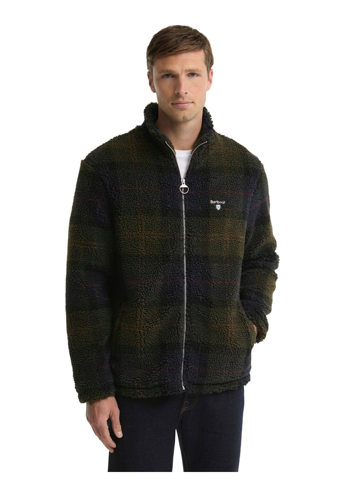 Pile Tartan Fleece Zip Through MFL0187 Shadow Classic Tartan