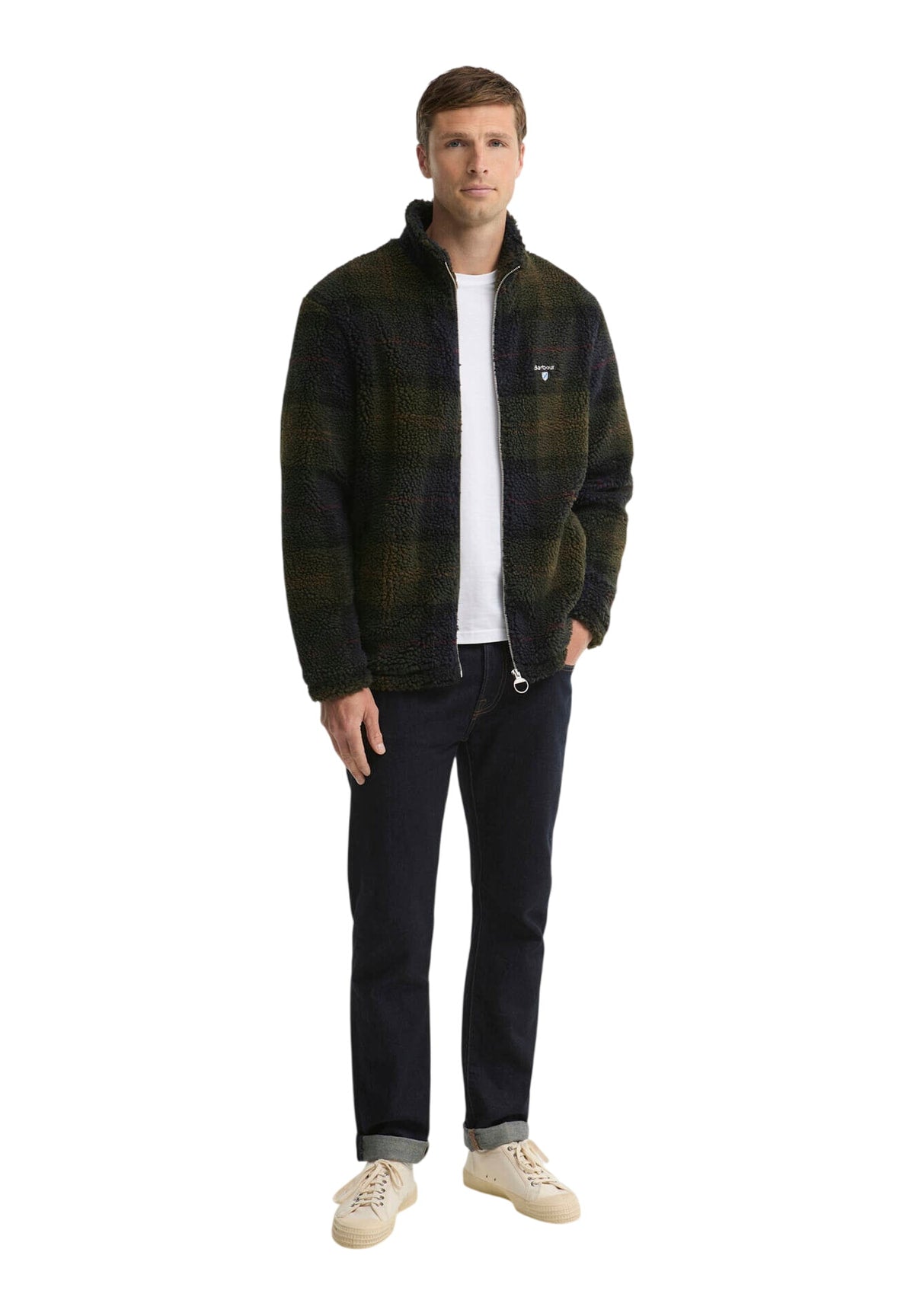 Pile Tartan Fleece Zip Through MFL0187 Shadow Classic Tartan