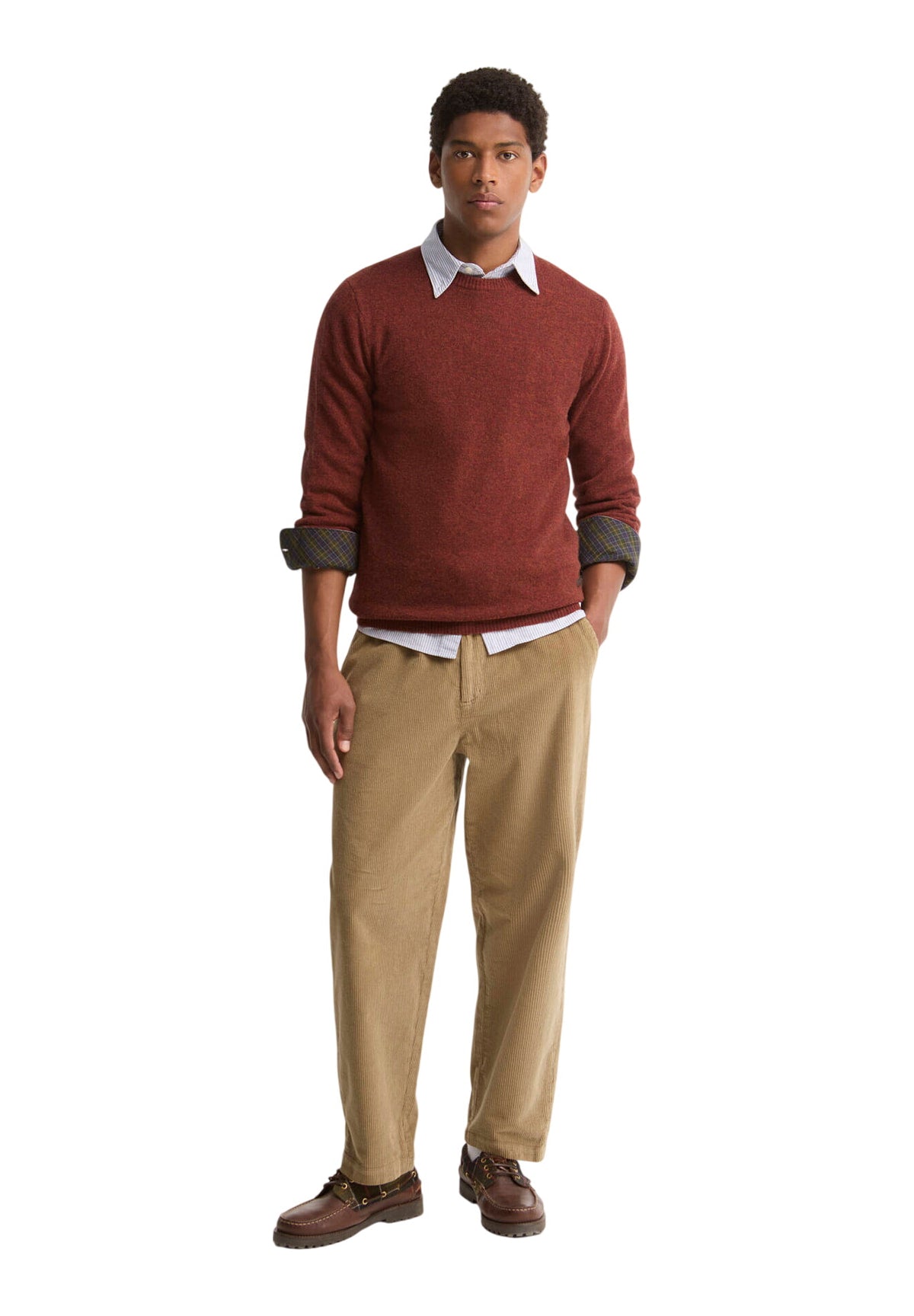 Maglione Girocollo Essential Patch Crew MKN0584 Russet