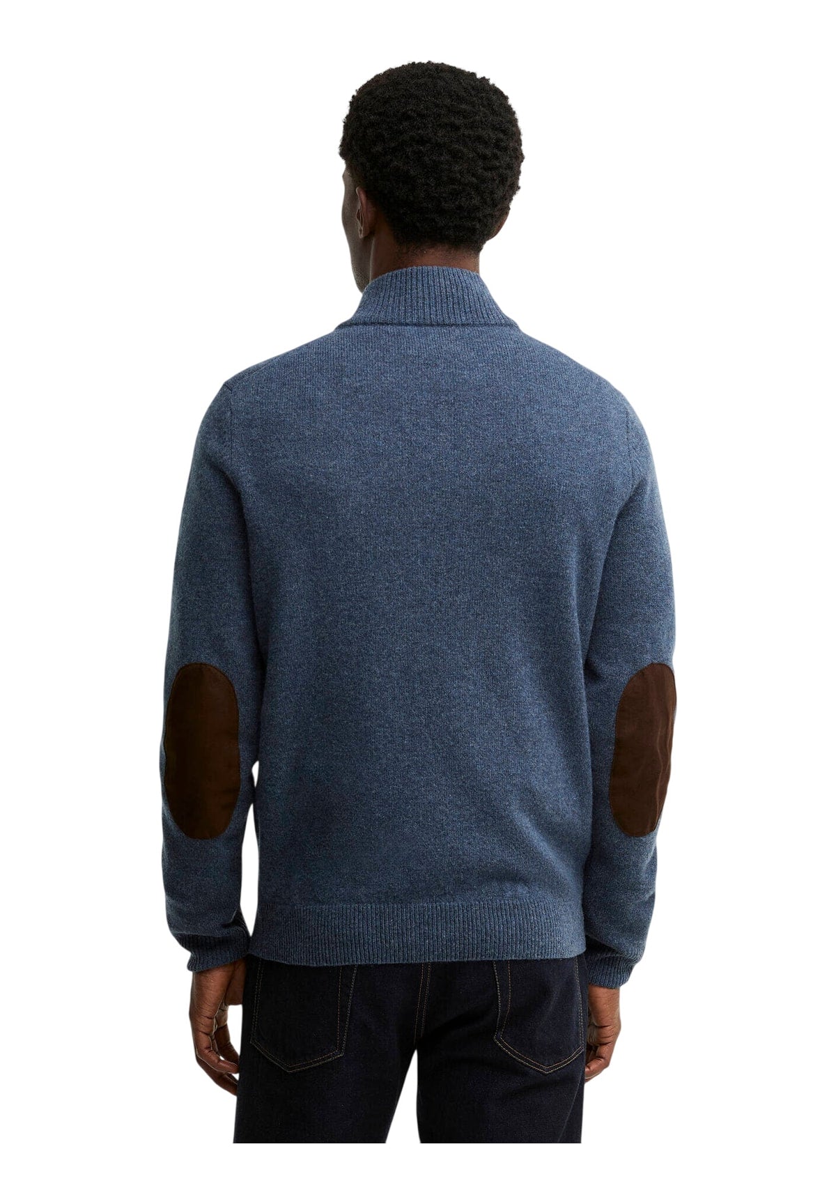 Maglione Collo Alto Essential Patch Half Zip MKN0585 Dark Indigo