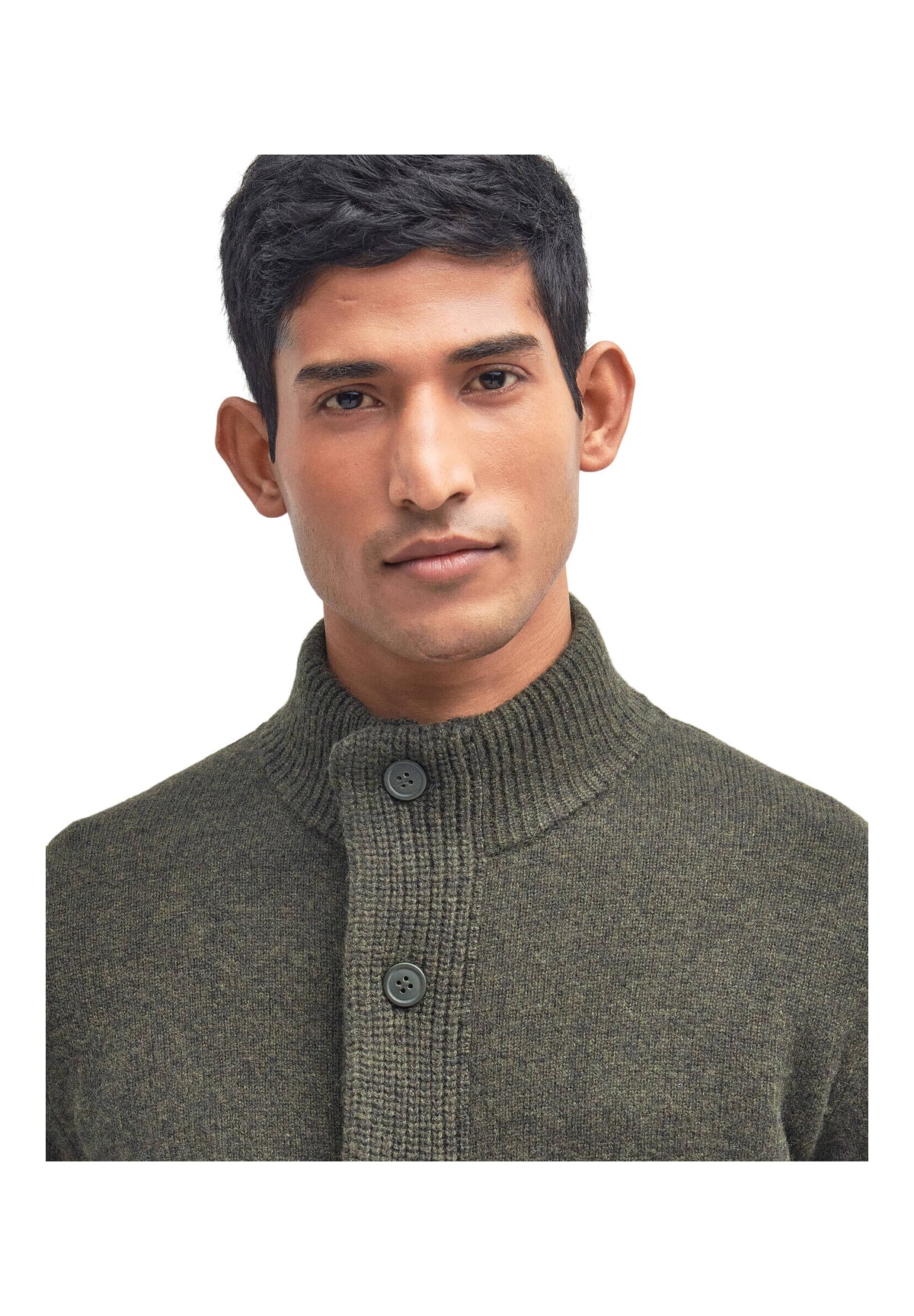 Maglione Collo Alto Essential Patch Zip Through MKN0731 Seaweed