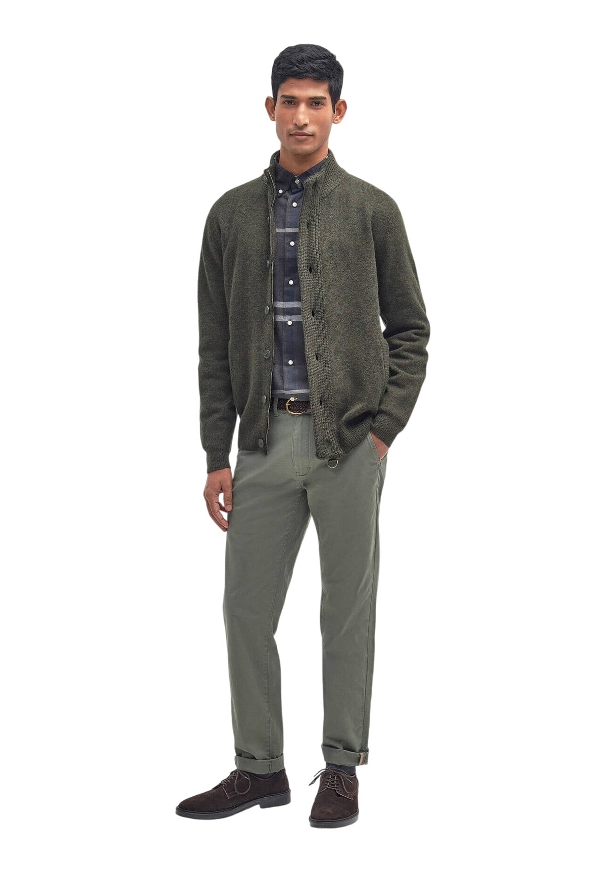 Maglione Collo Alto Essential Patch Zip Through MKN0731 Seaweed