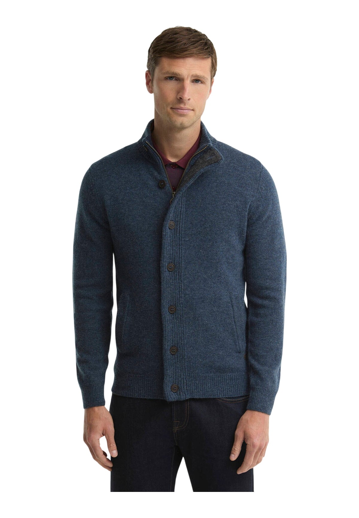 Maglione Collo Alto Essential Patch Zip Through MKN0731 Dark Indigo
