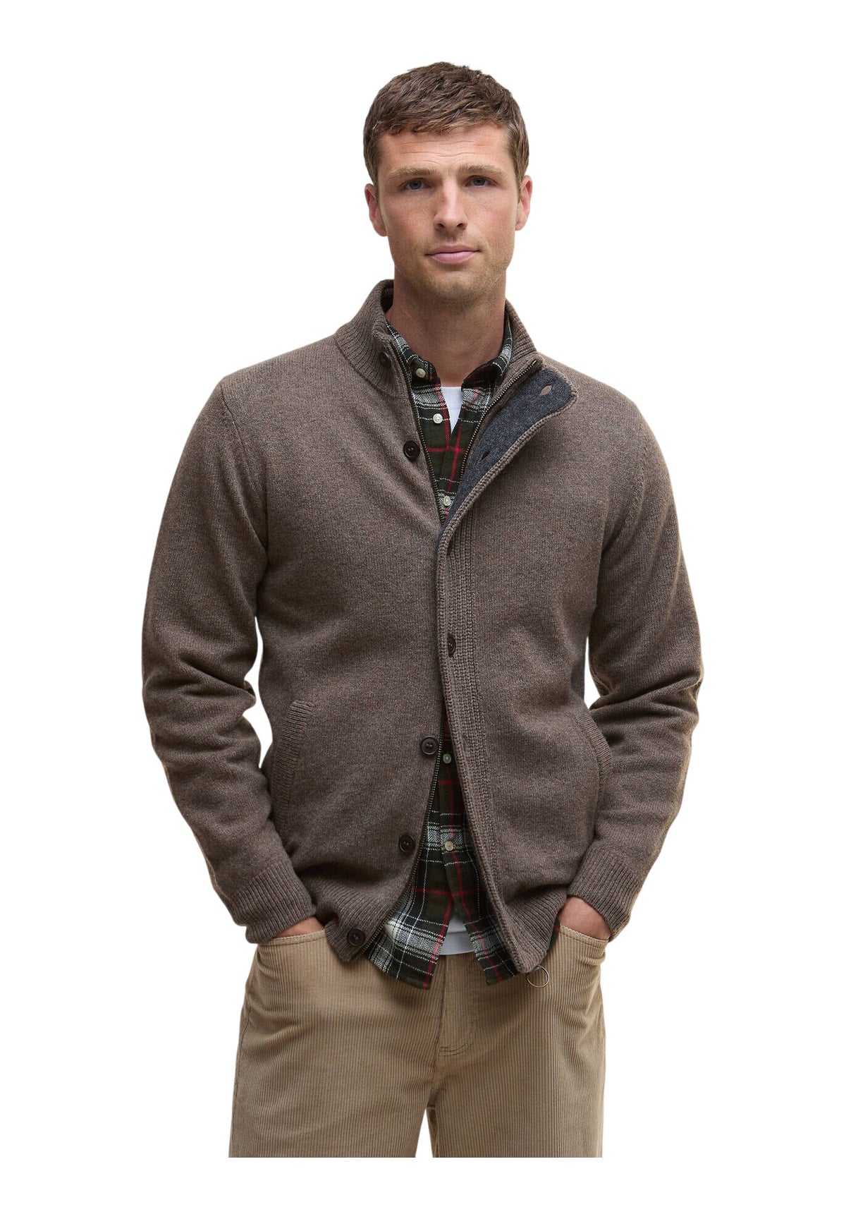Maglione Collo Alto Essential Patch Zip Through MKN0731 Dark Stone