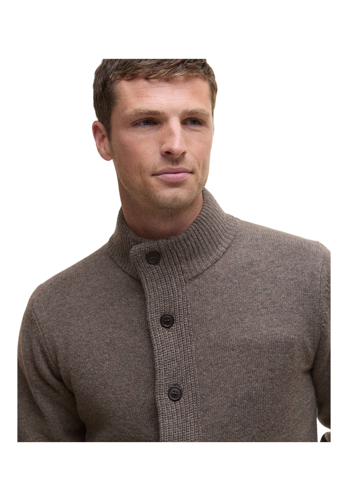 Maglione Collo Alto Essential Patch Zip Through MKN0731 Dark Stone