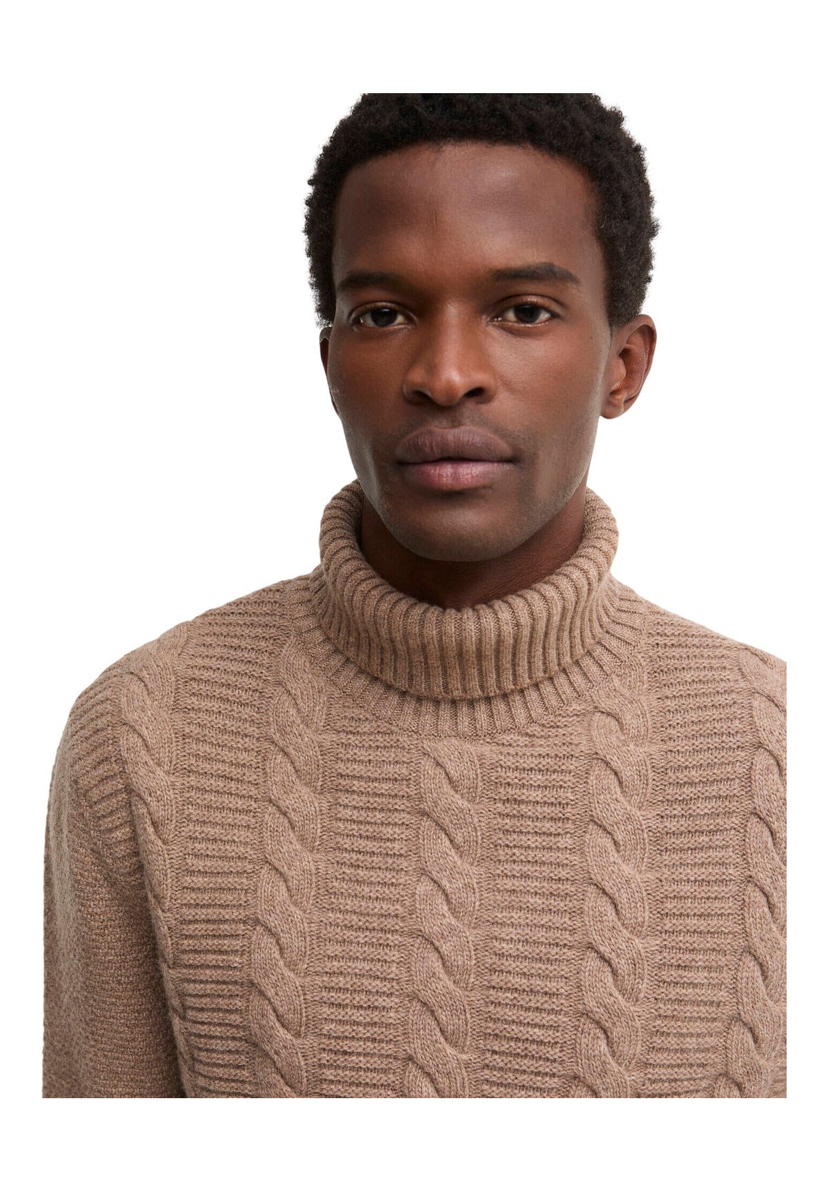 Maglione Collo Alto Staplecross Rollneck Sweater MKN1760 Stone