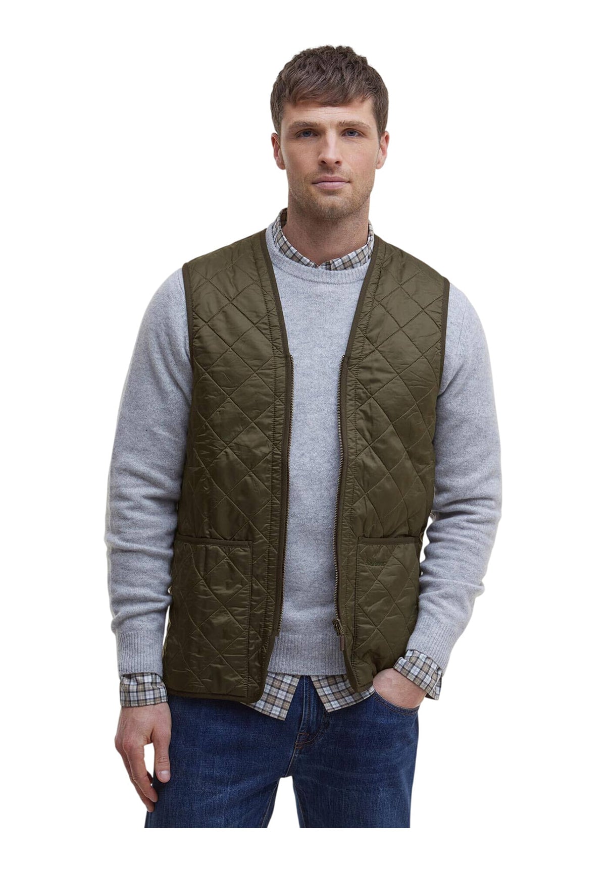 Smanicato Gilet Polarquilt Waistcoat Zip Liner MLI0002 Olive