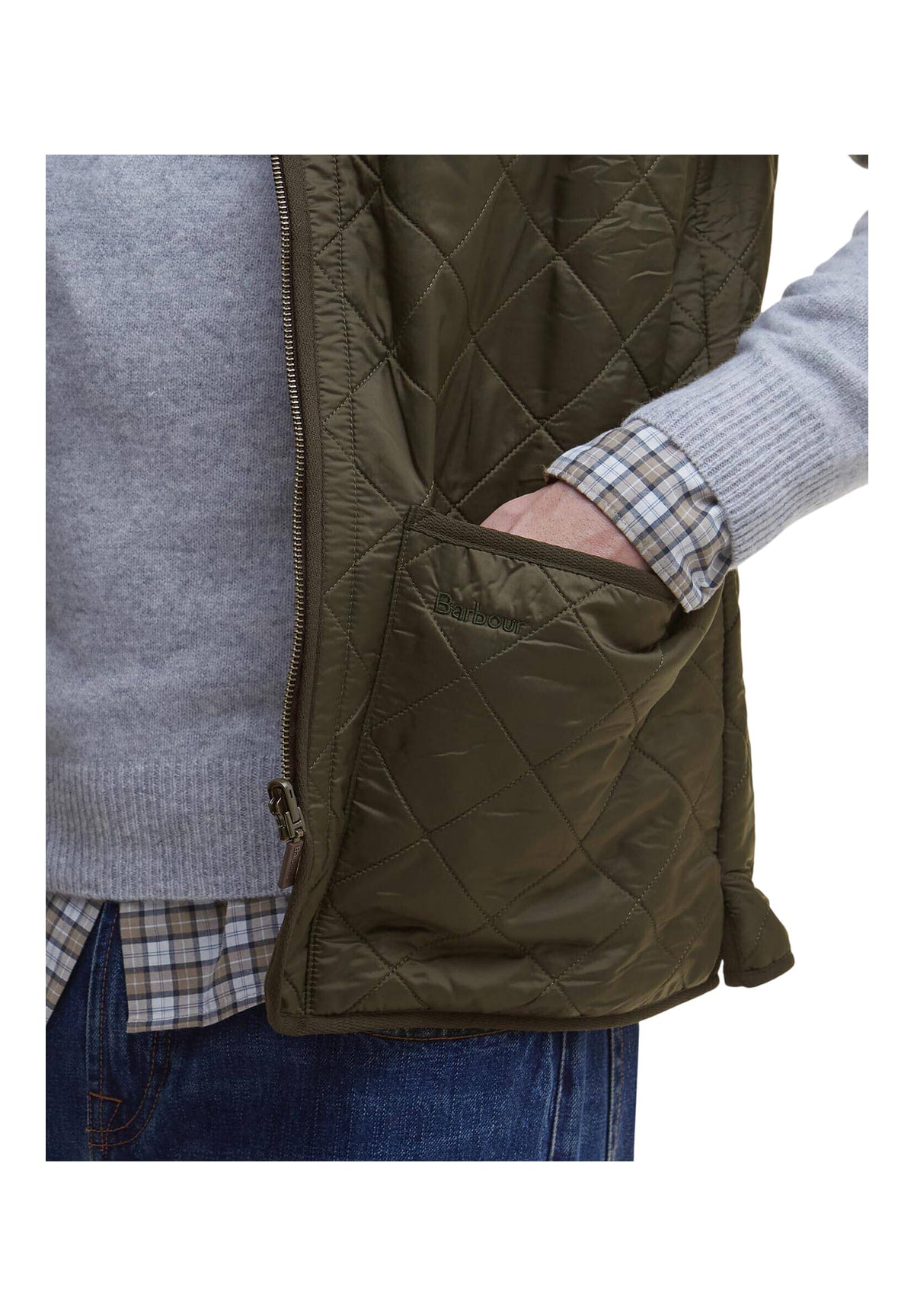 Smanicato Gilet Polarquilt Waistcoat Zip Liner MLI0002 Olive