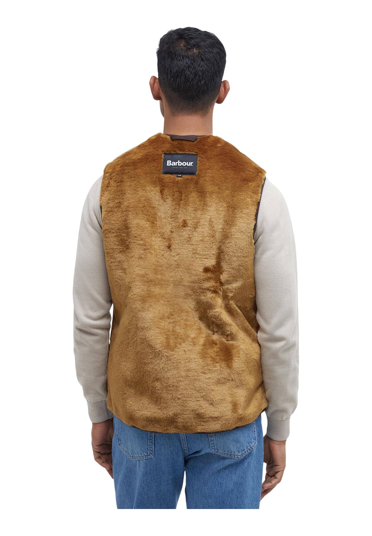 Smanicato Gilet Warm Pile Waistcoat Zip MLI0004 Brown
