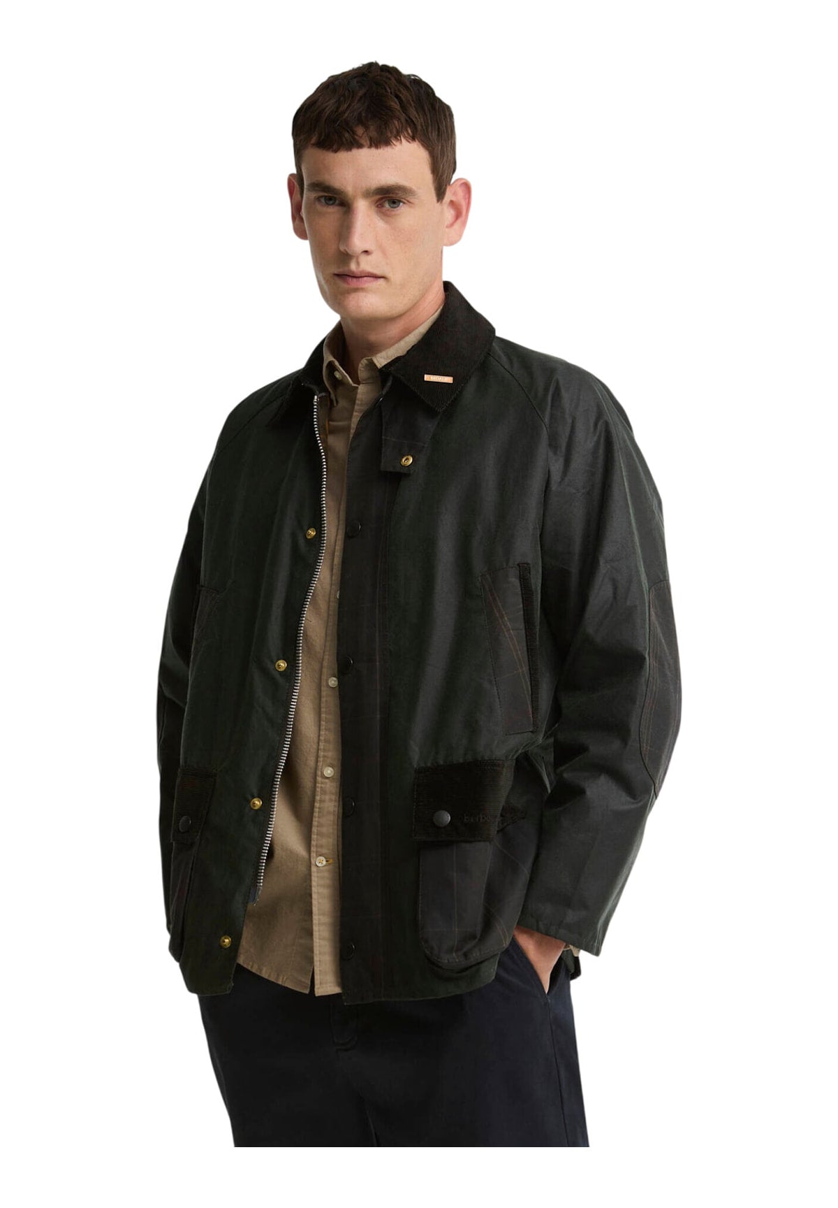 Giubbotto Icons Patch Bedale Wax Jacket MWX2585 Sage