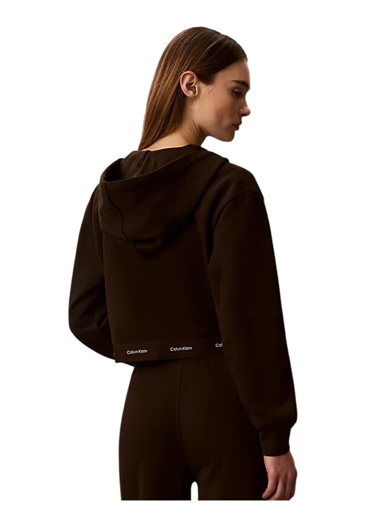 Felpa Full-Zip con Cappuccio Ls Terry Logo Waist LV047G252G Dark Coffee