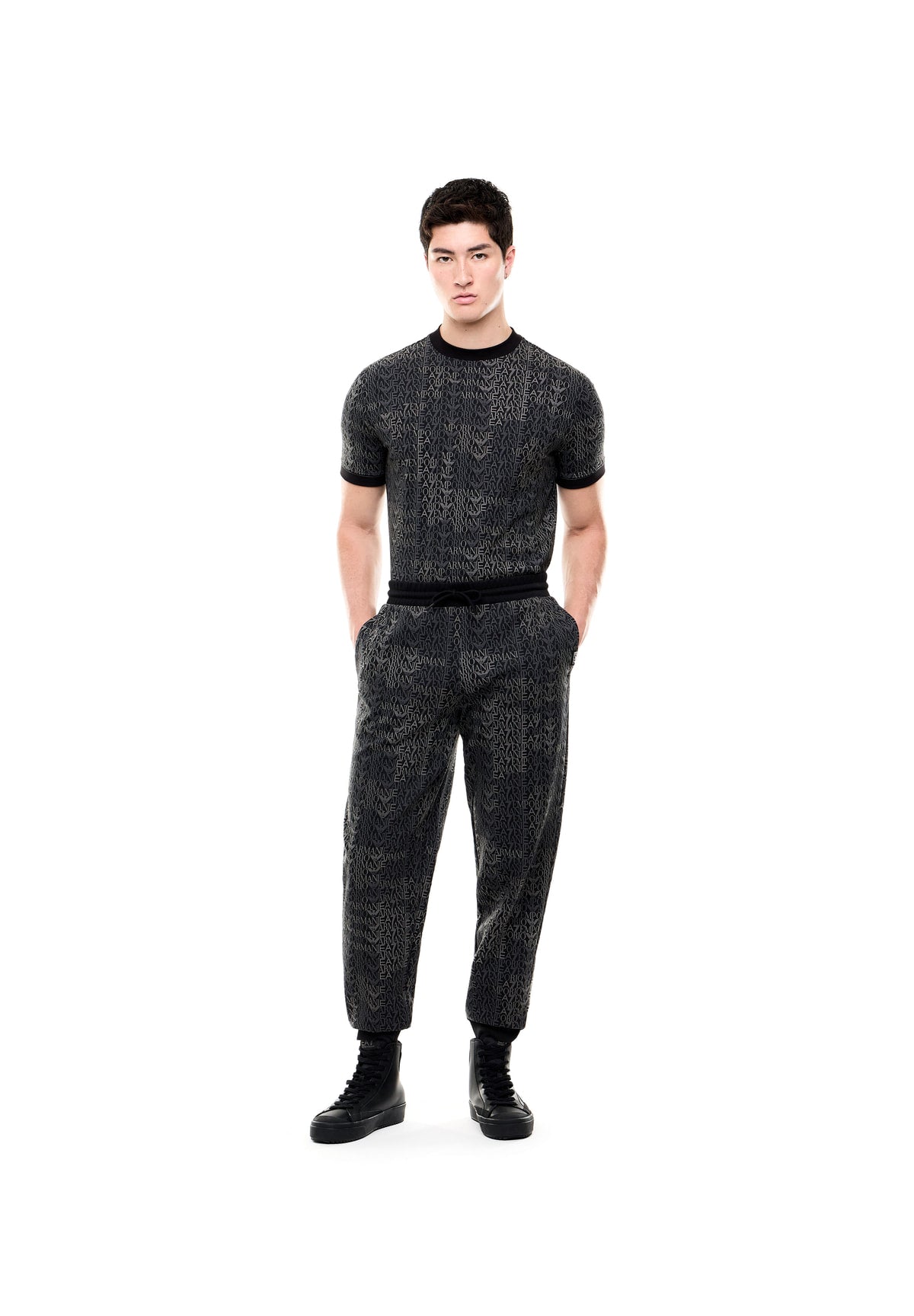 Pantaloni 7M002207 Fancy Black Ea7 Mono