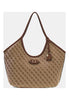 Guess Borsa a Spalla Samantha Girlfriend HWJG23 Latte Logo, Brown
