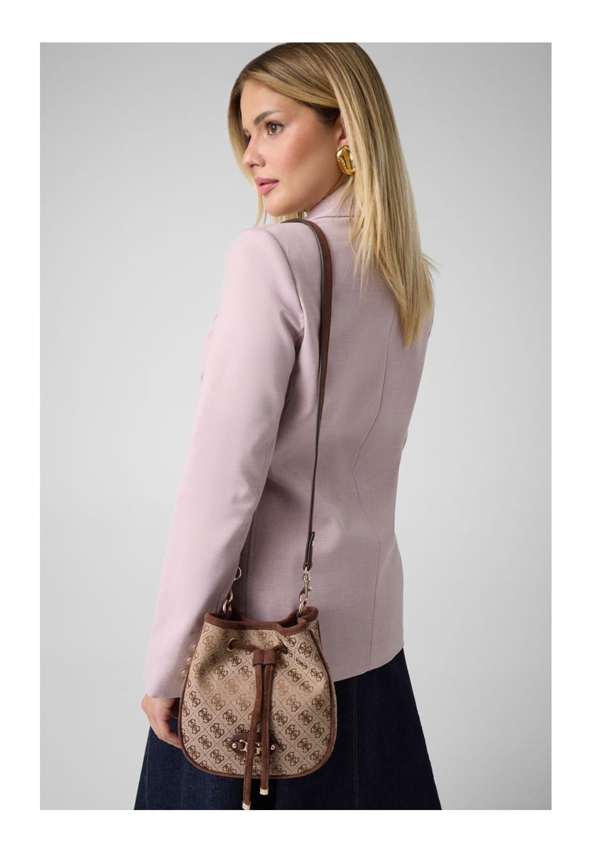 Borsa a Spalla Samantha Girlfriend HWJG23 Latte Logo, Brown