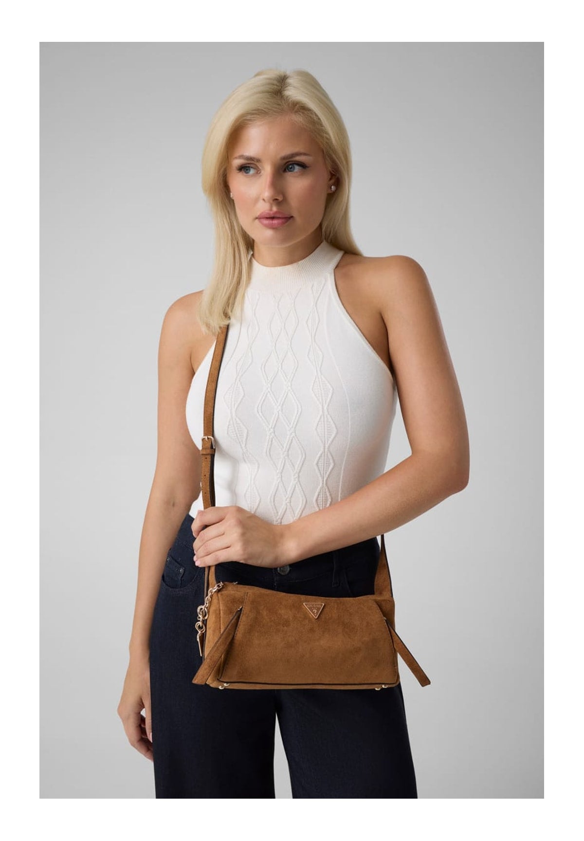 Borsa a Tracolla Coleen Logo Small Sa HWSG97 Cognac