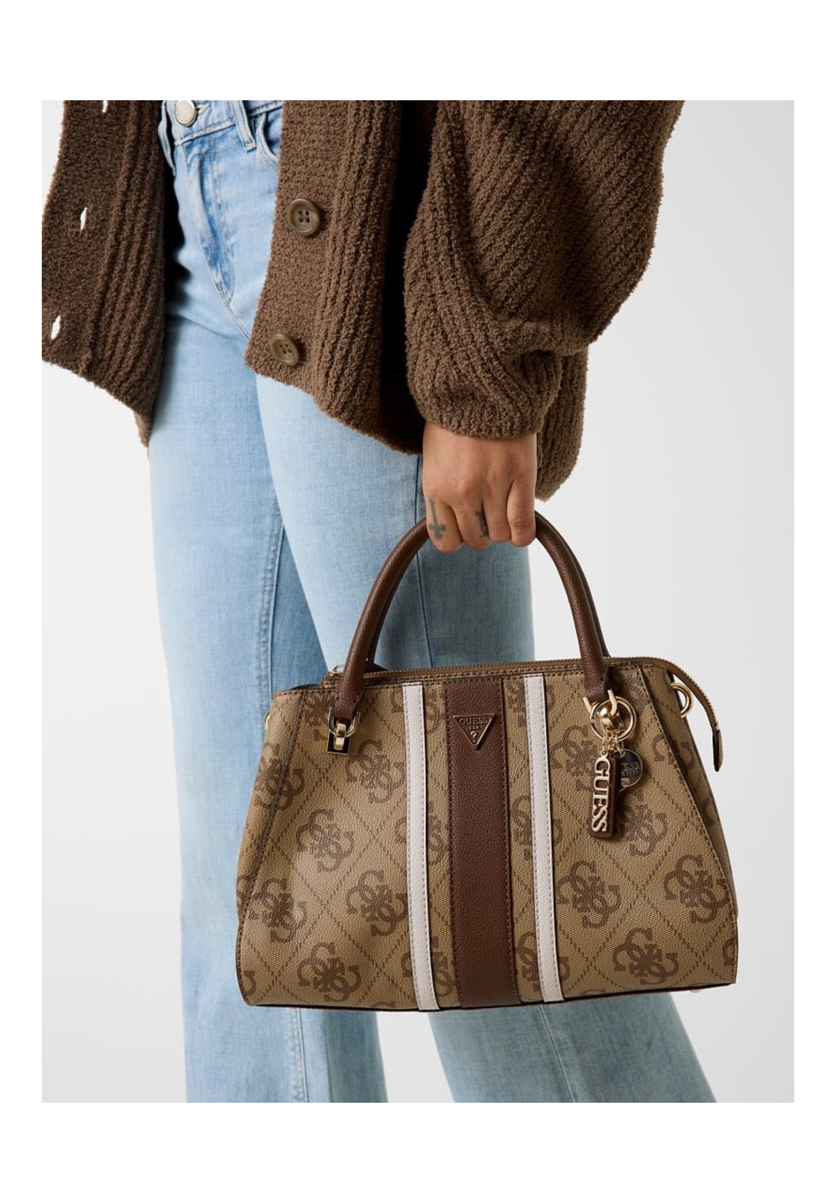 Borsa a Spalla Elsie Shoulder Bag HWSS96 Latte Logo, Brown