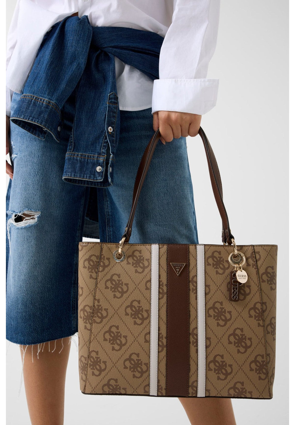 Borsa a Spalla Elsie Shoulder Bag HWSS96 Latte Logo, Brown